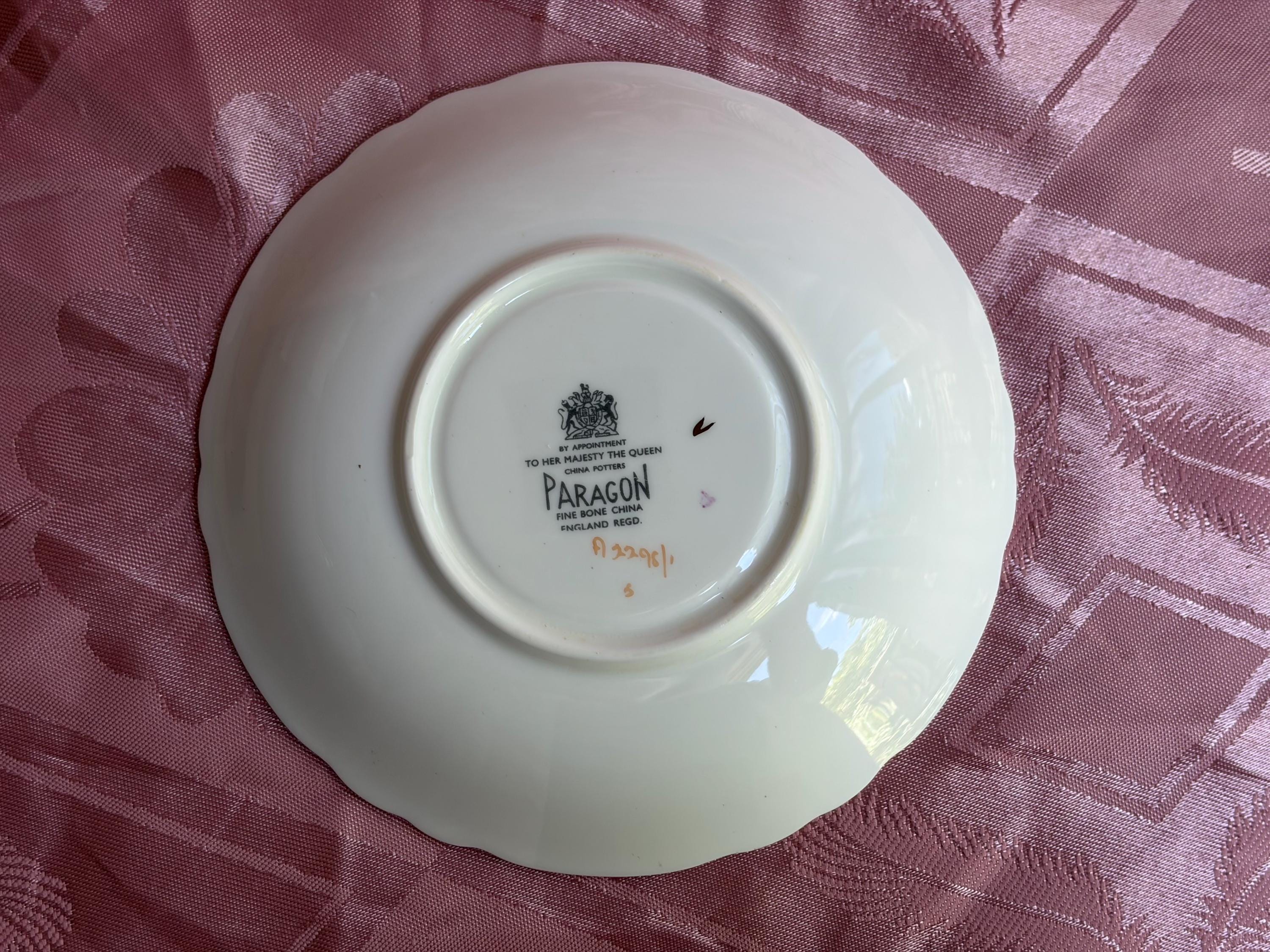 Vintage Paragon Fine Bone China Teacup & Saucer – Aqua Blue, Pink Floral Bouquet Gold Gilt