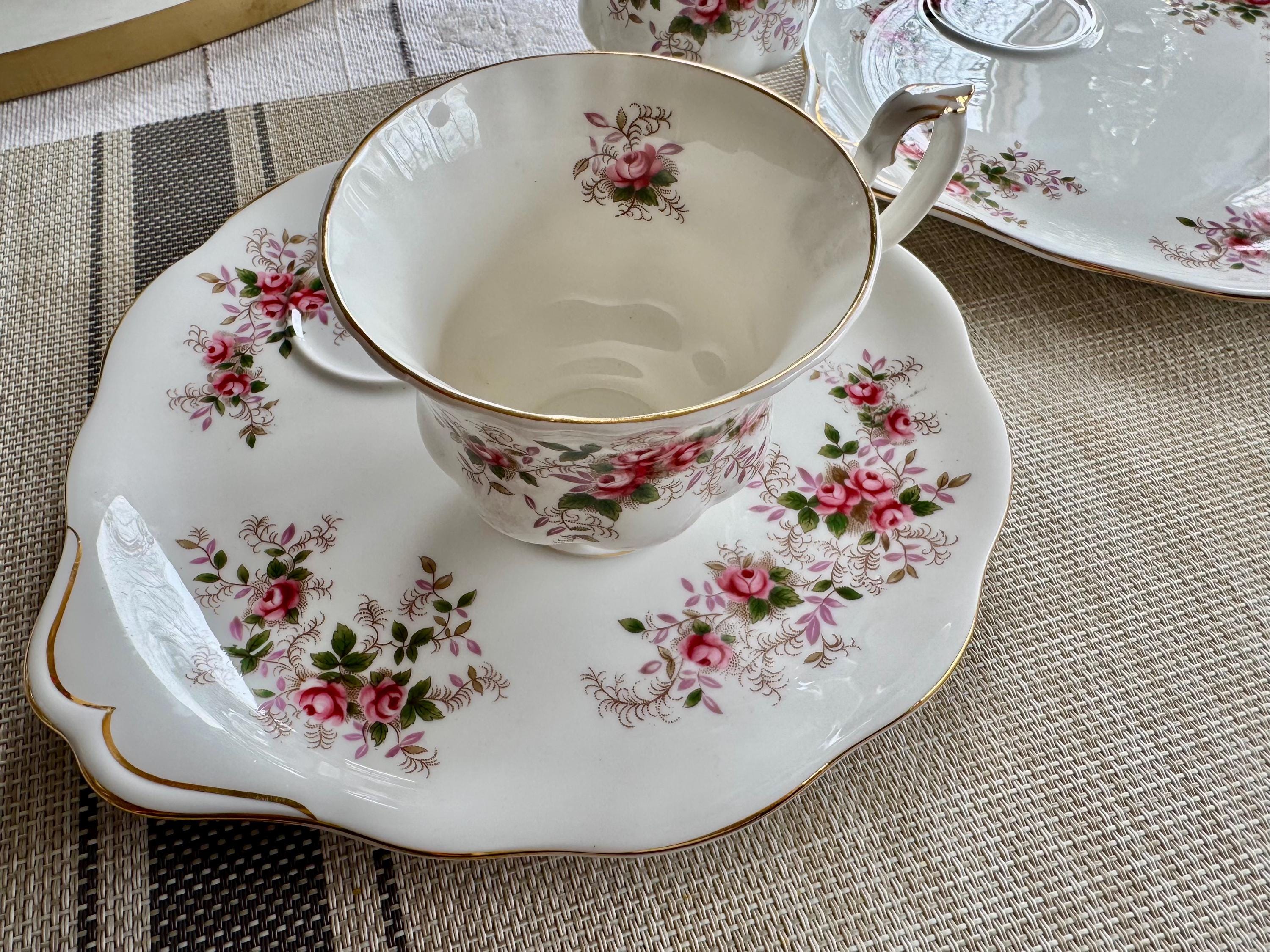 Vintage Royal Albert Snack Set: Lavender Rose Teacup and Plate