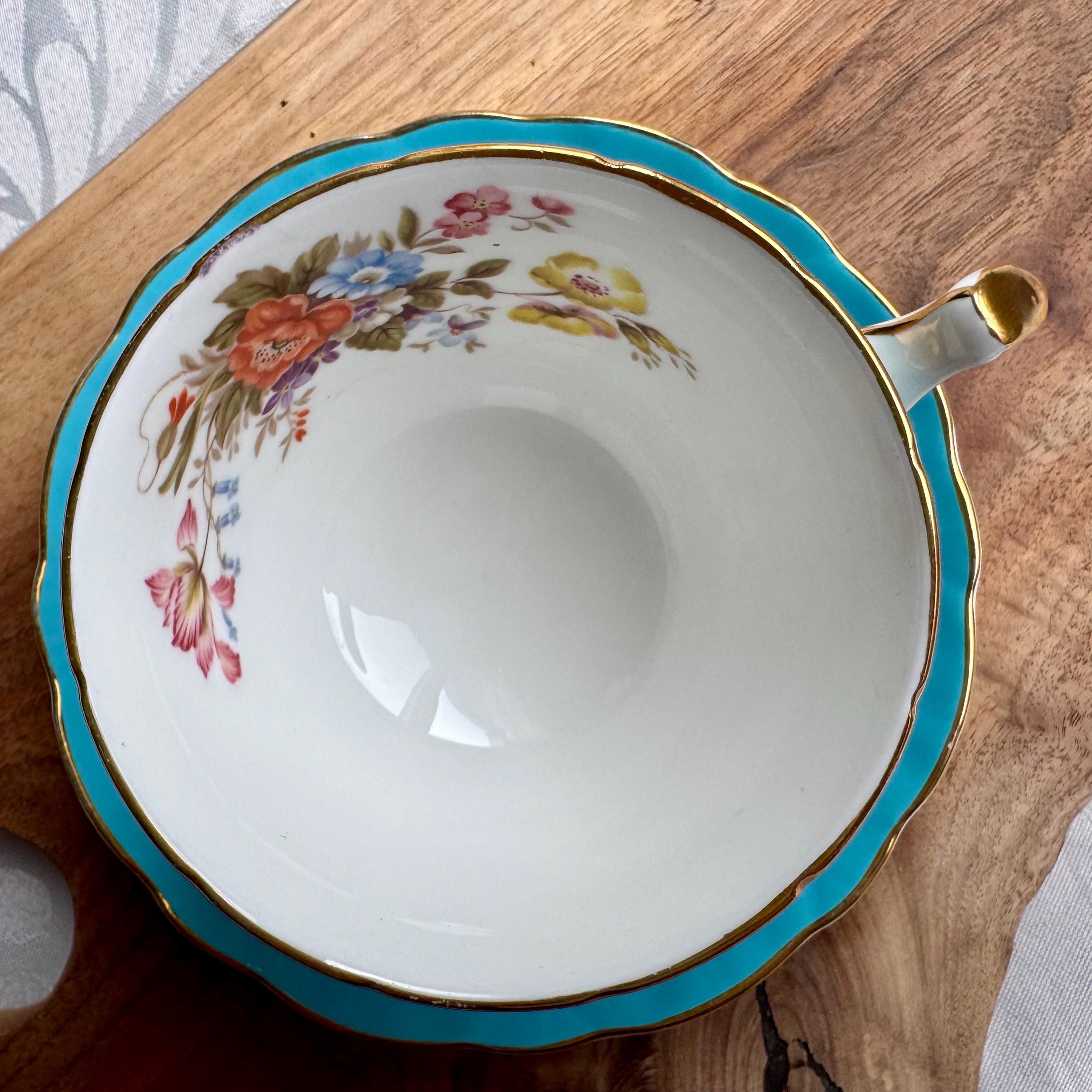 Vintage Aynsley Robin’s Egg Blue Teacup & Saucer – Pattern 2942 – Made in England