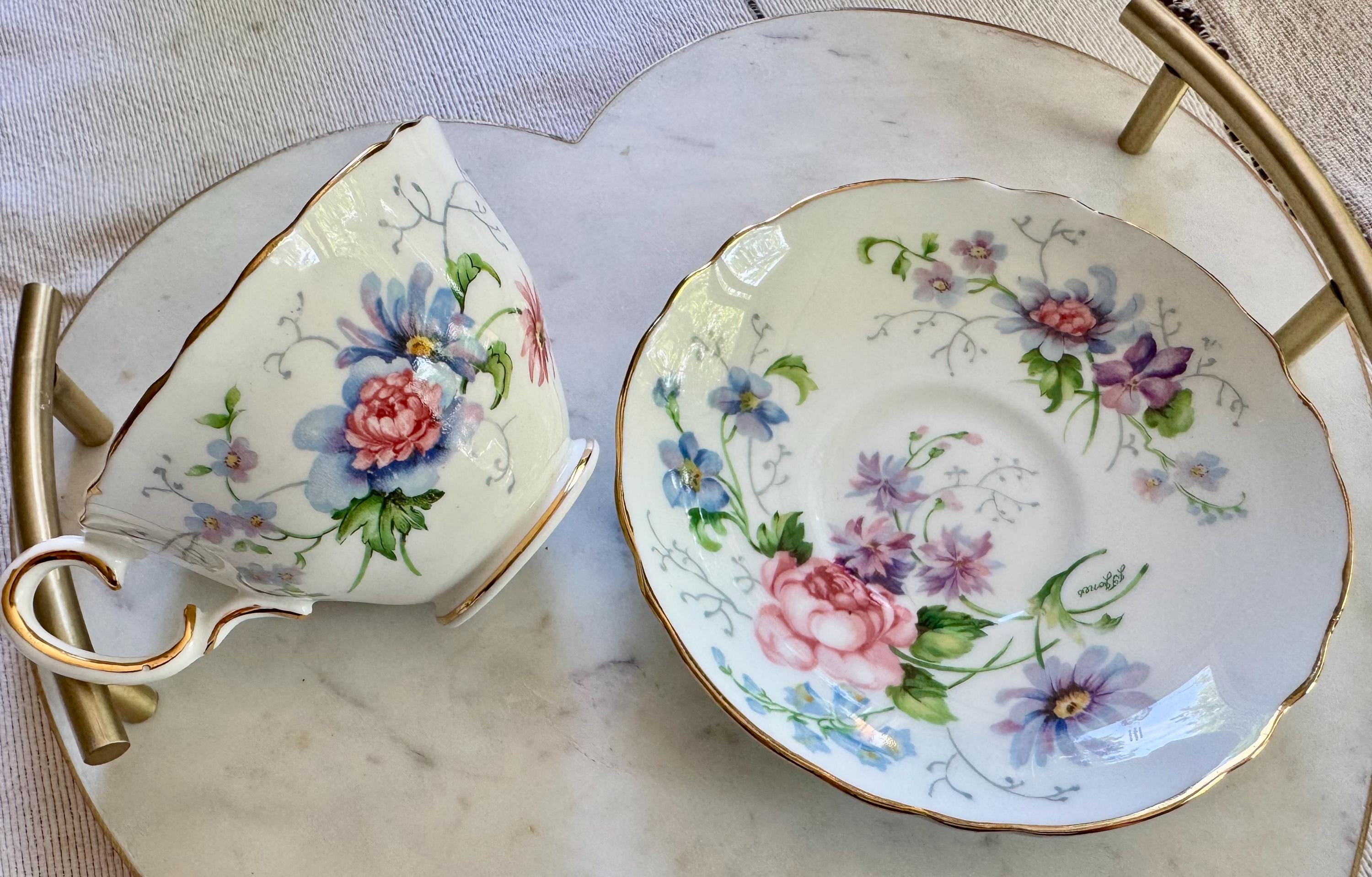 Vintage Crown Staffordshire “England’s Glory” Teacup & Saucer
