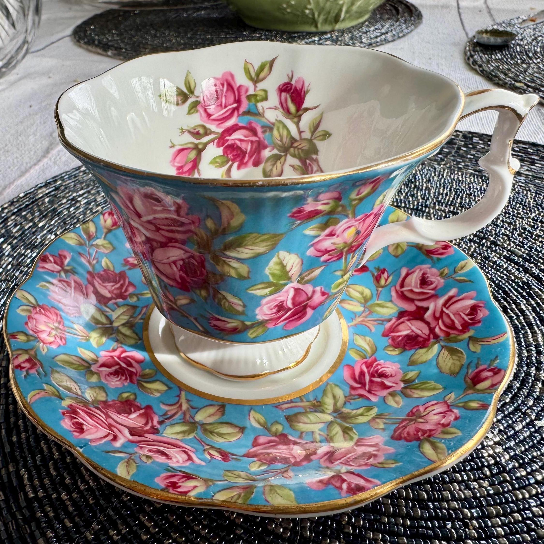 Royal Albert Merrie England Series “Harewood” Teacup & Saucer – Made in England