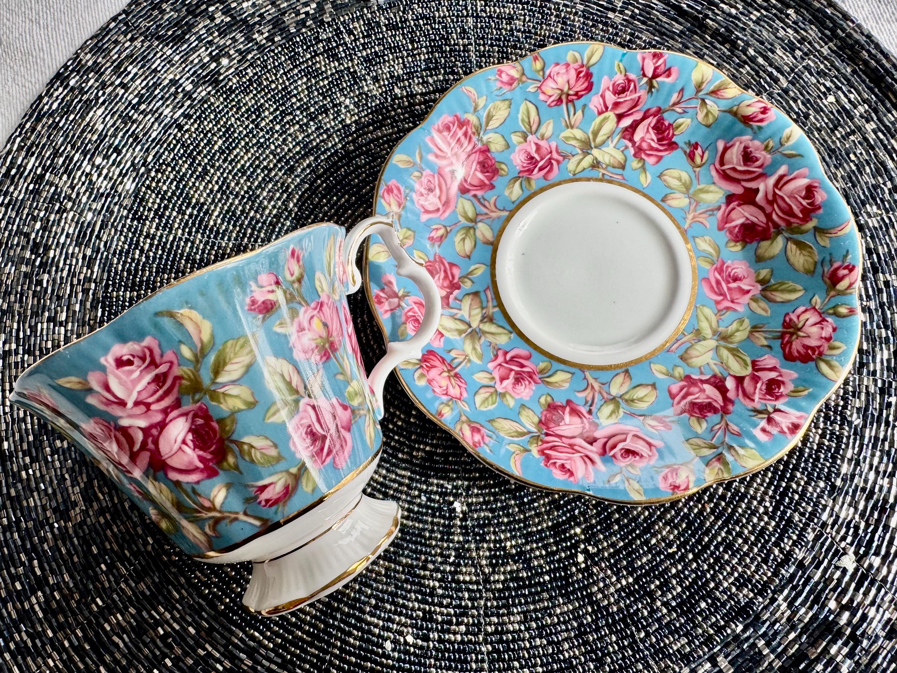 Royal Albert Merrie England Series “Harewood” Teacup & Saucer – Made in England