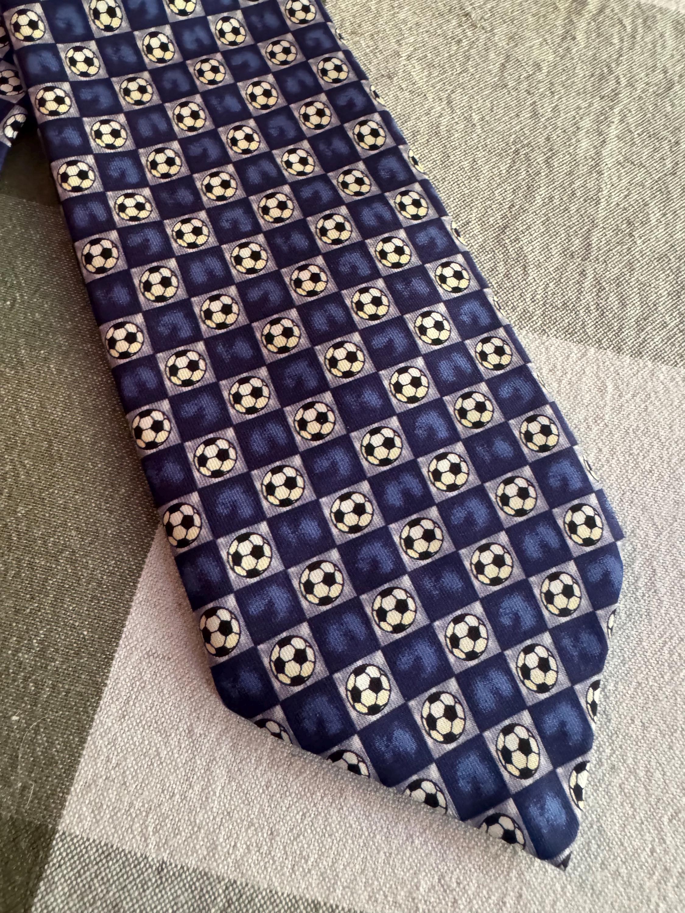 Vintage Pure Silk Soccer Ball Tie – Marks & Spencer UK Football Soccer Necktie