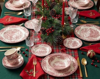 Churchill England dinnerware set - 'The Brook' in Pink