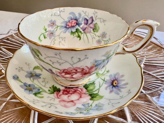 Vintage Crown Staffordshire “England’s Glory” Teacup & Saucer