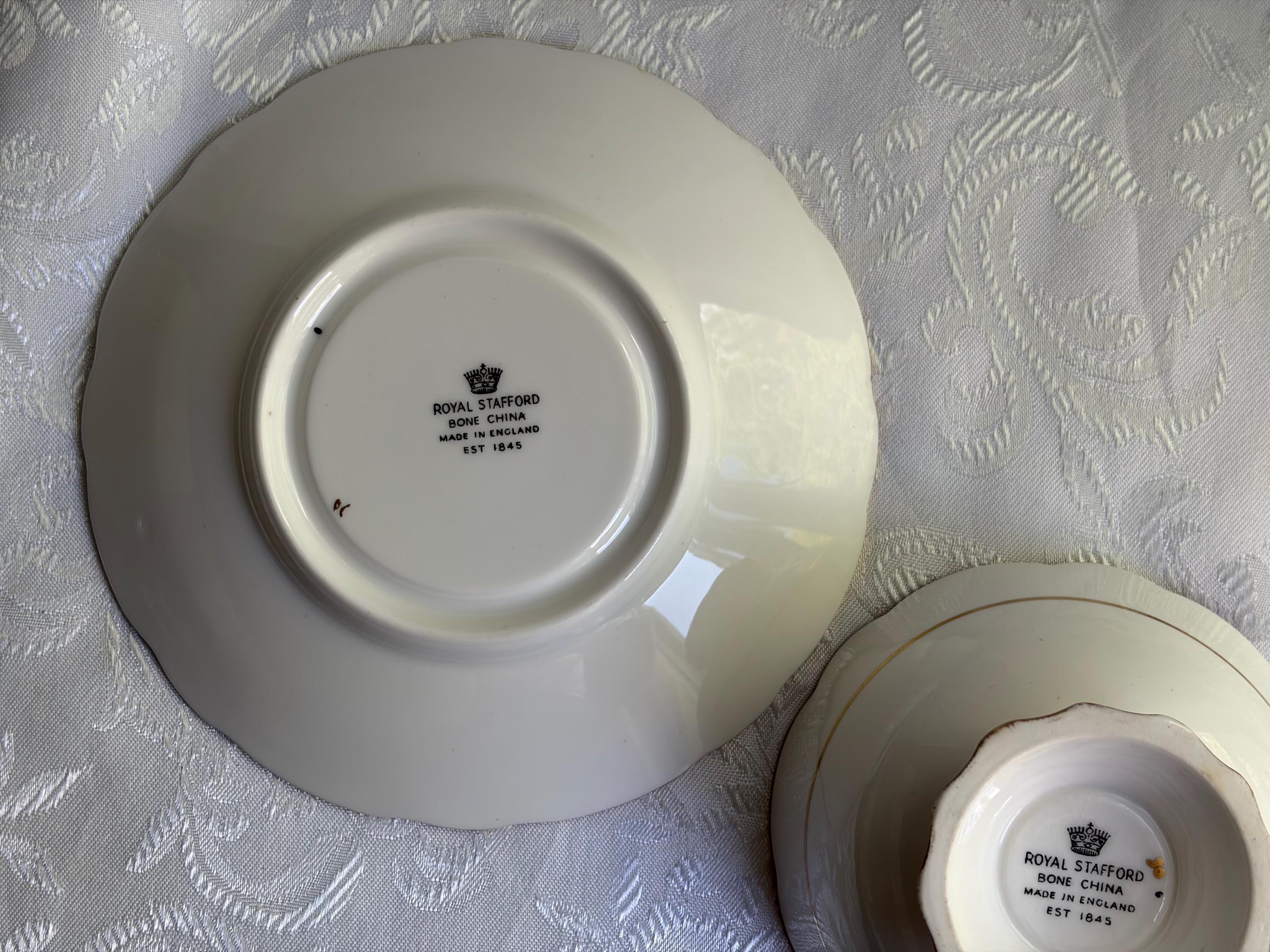 Royal Stafford Bone China Teacup & Saucer Set — Pattern 8506