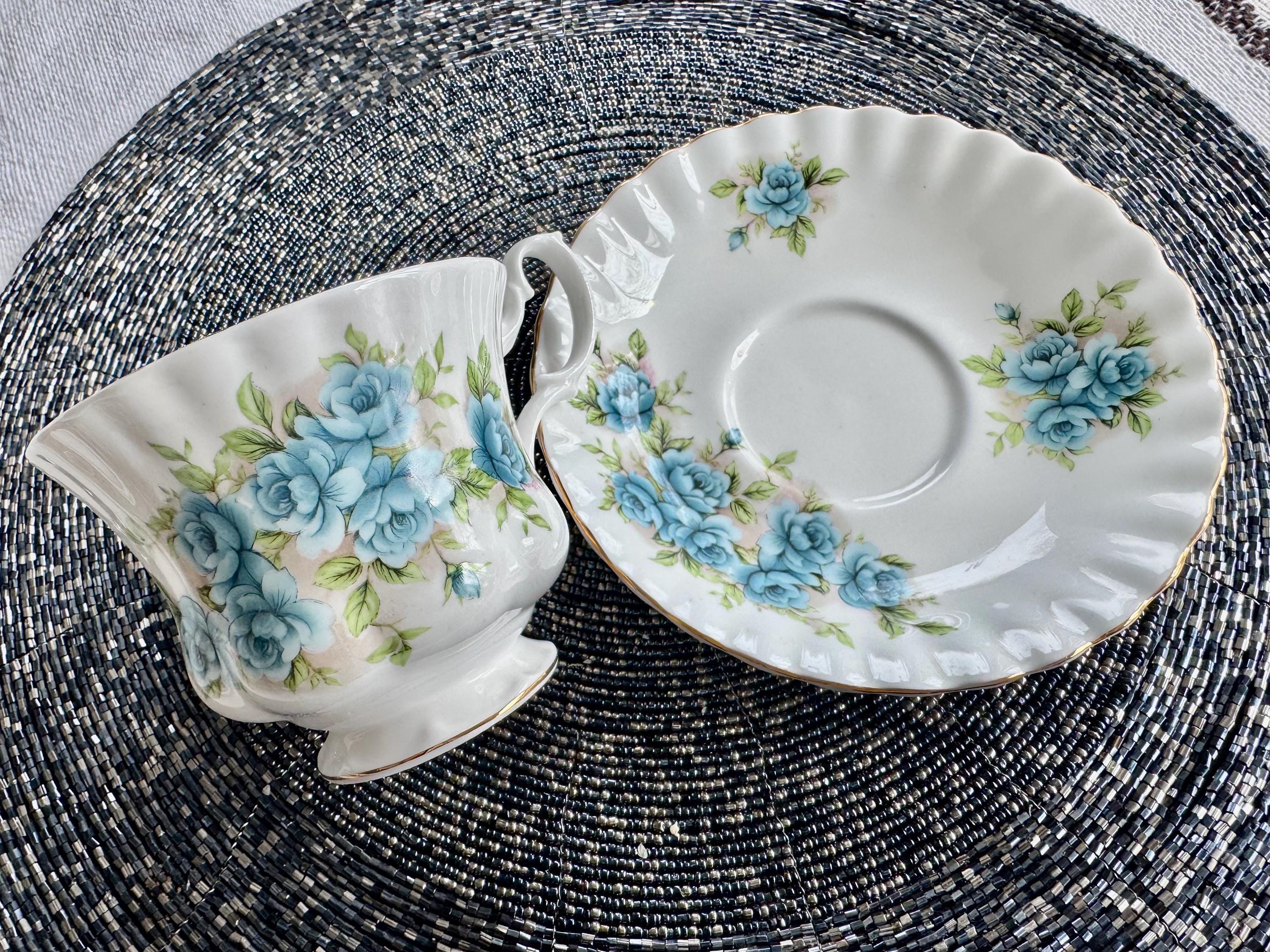 Vintage Royal Albert “Blue Roses” Bone China Teacup & Saucer – Made in England