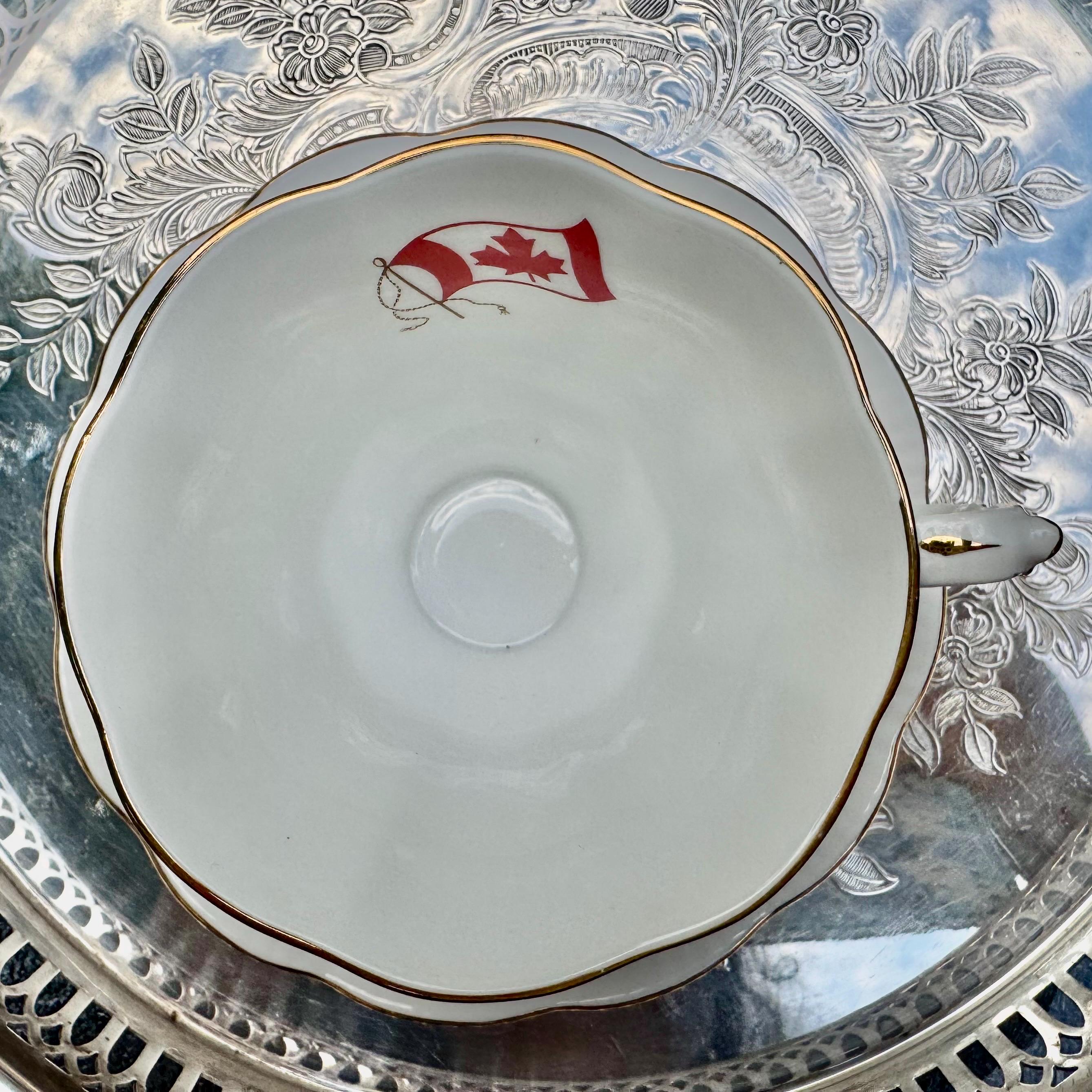 Vintage Royal Albert Teacup & Saucer: "Our Emblems Dear - Canada" Fine Bone China