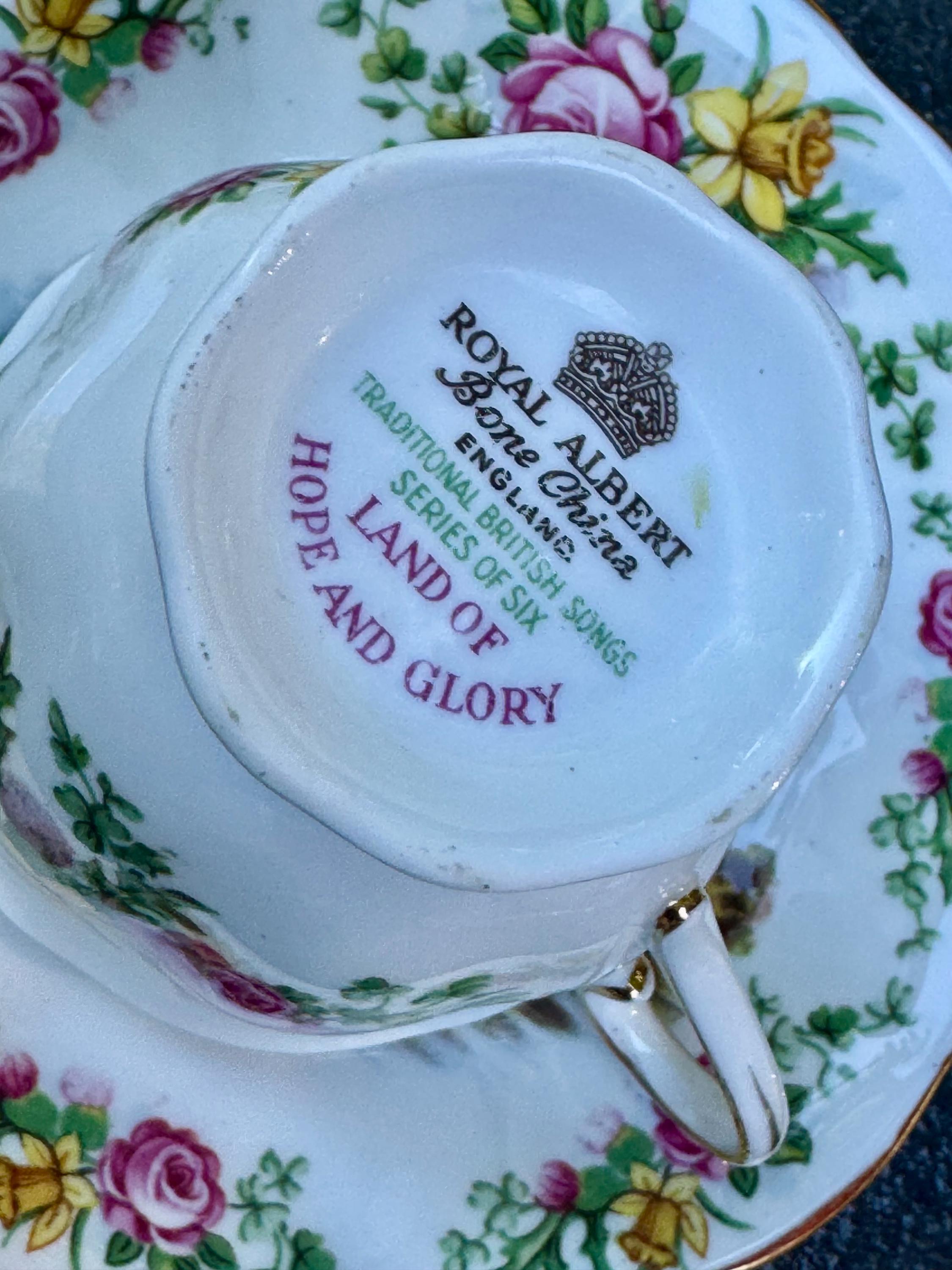 Royal Albert Bone China “Land of Hope and Glory” Teacup & Saucer