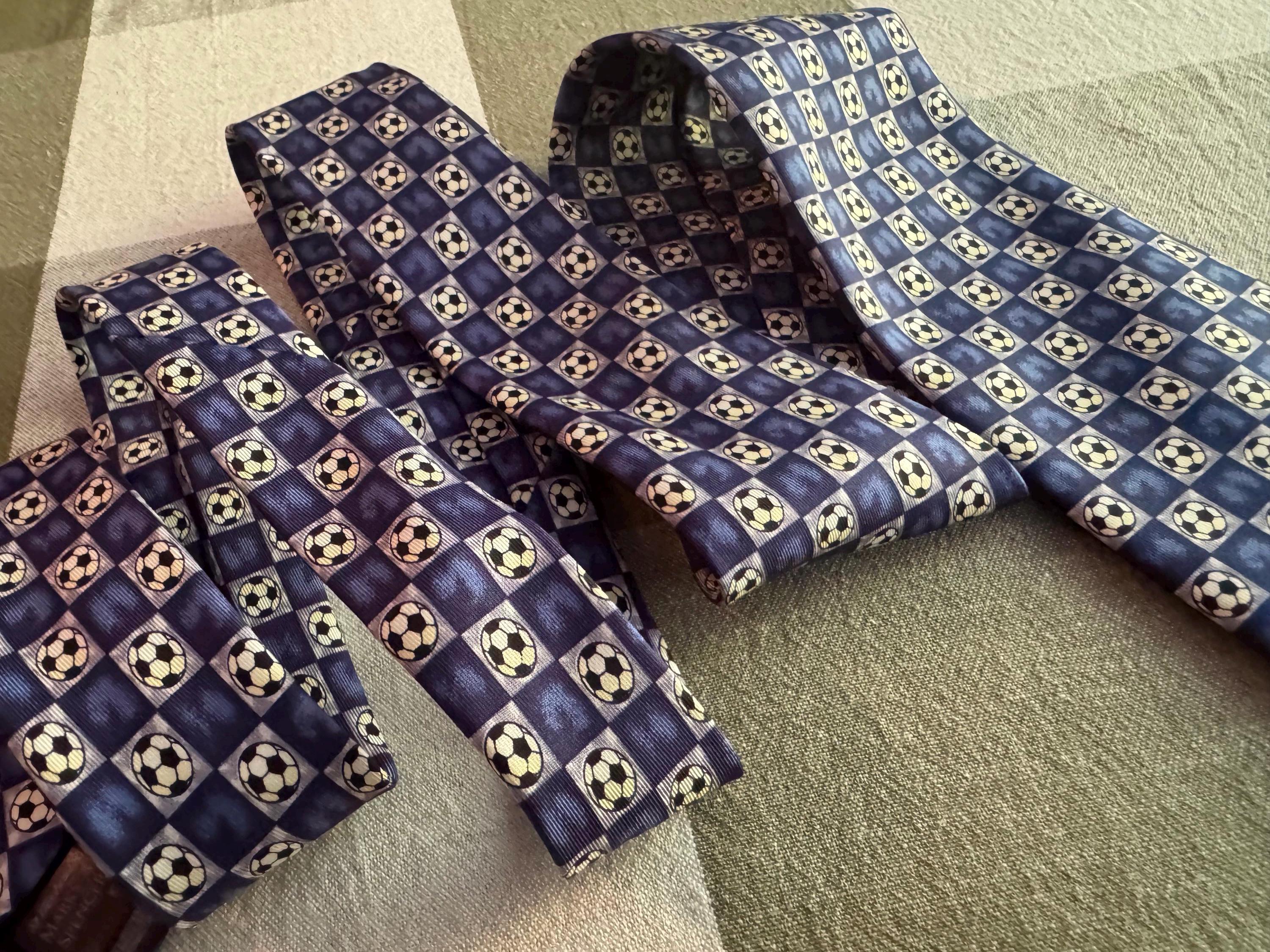 Vintage Pure Silk Soccer Ball Tie – Marks & Spencer UK Football Soccer Necktie