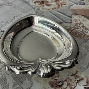 Vintage Viking Plate Silverplate Wedding Rings Heart-Shaped Trinket Dish – Made in Canada image 5