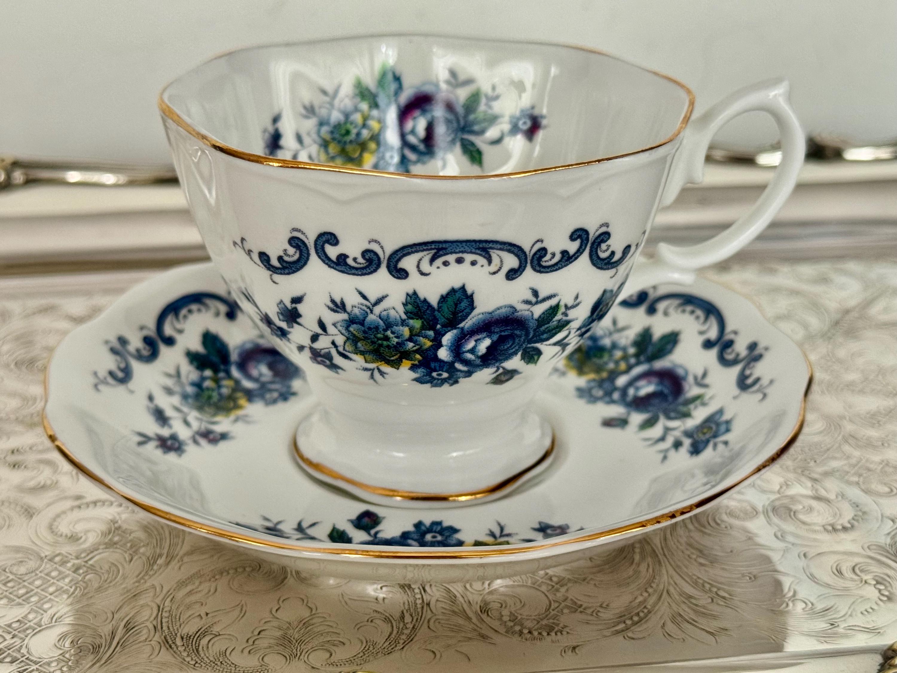 Vintage Royal Albert “Blue Roses” Bone China Teacup & Saucer – Made in England
