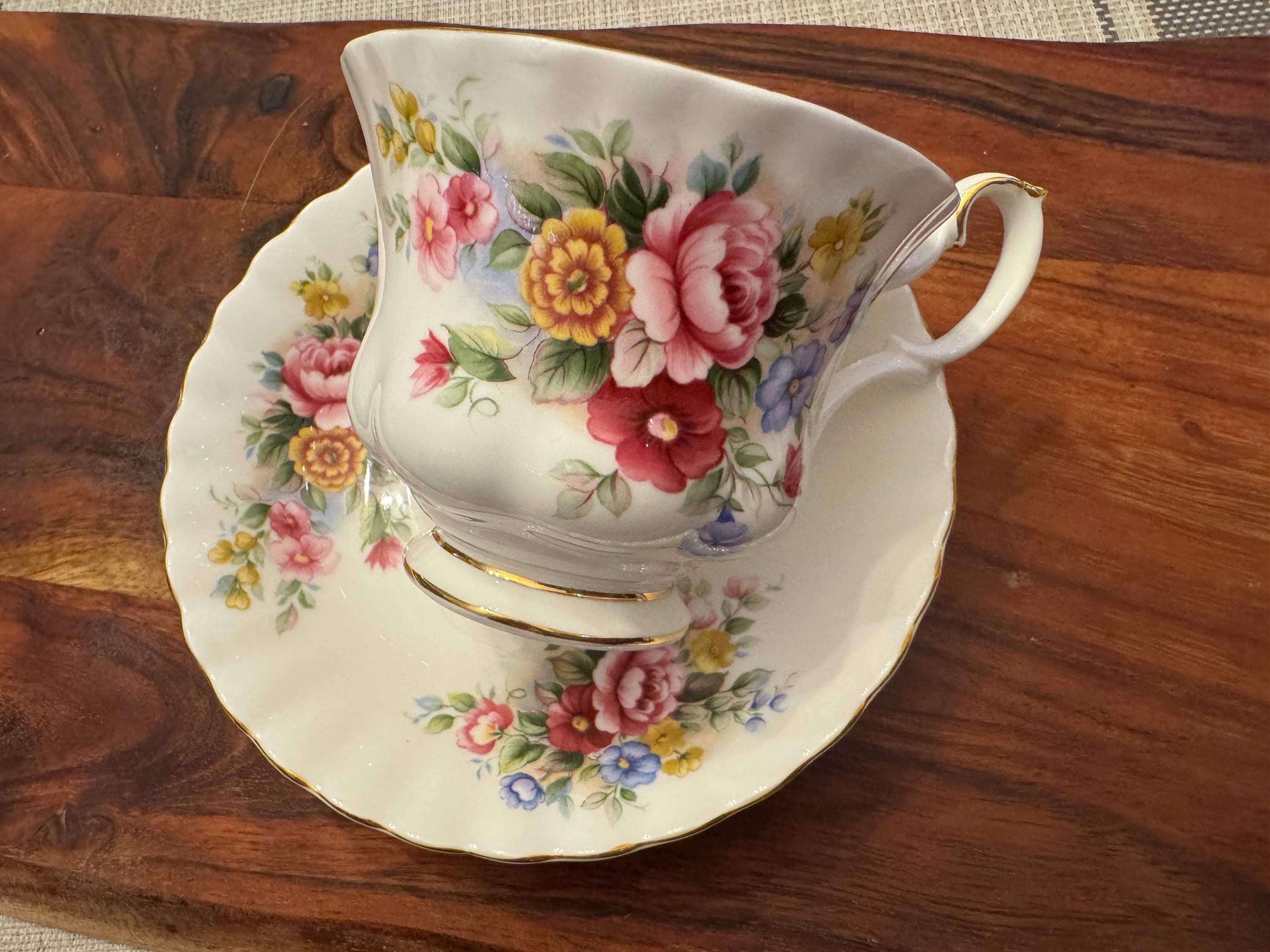 Royal Albert “Chelsea Garden” Teacup and Saucer - Exquisite Vintage Fine Bone China