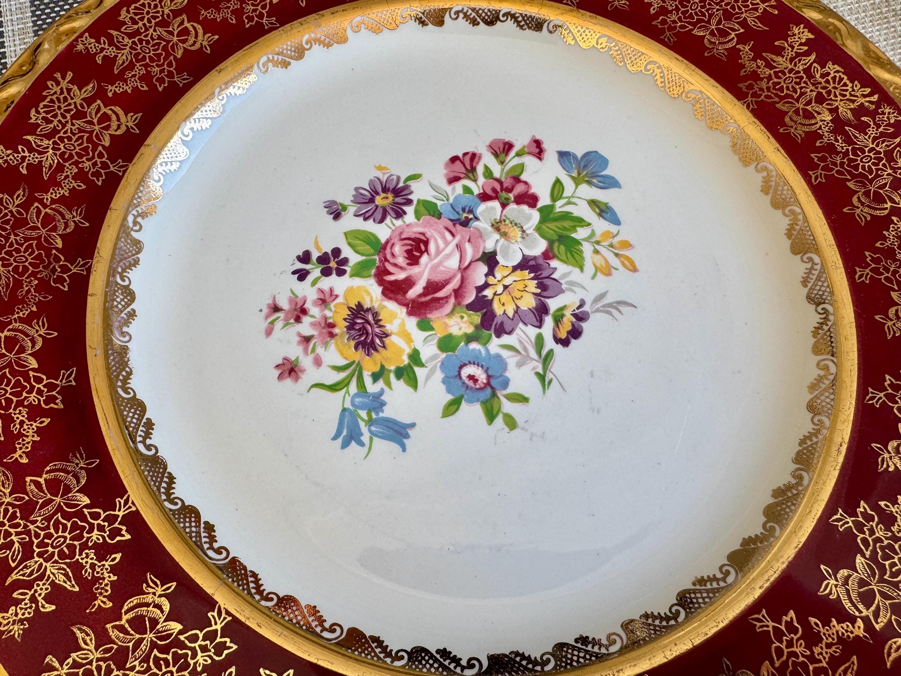 Vintage Royal Falcon Ware Weatherby Hanley England Floral Dinner Size Plate