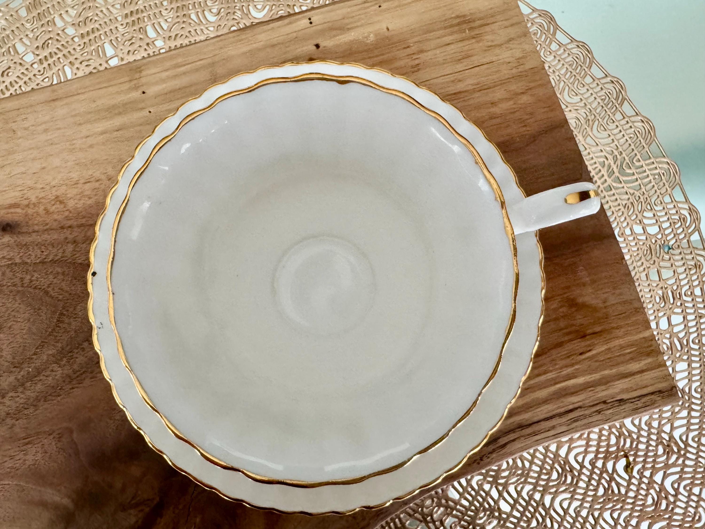 Vintage Paragon “Golden Lily” Tea Cup and Saucer Set - Fine Bone China - 1952-1960