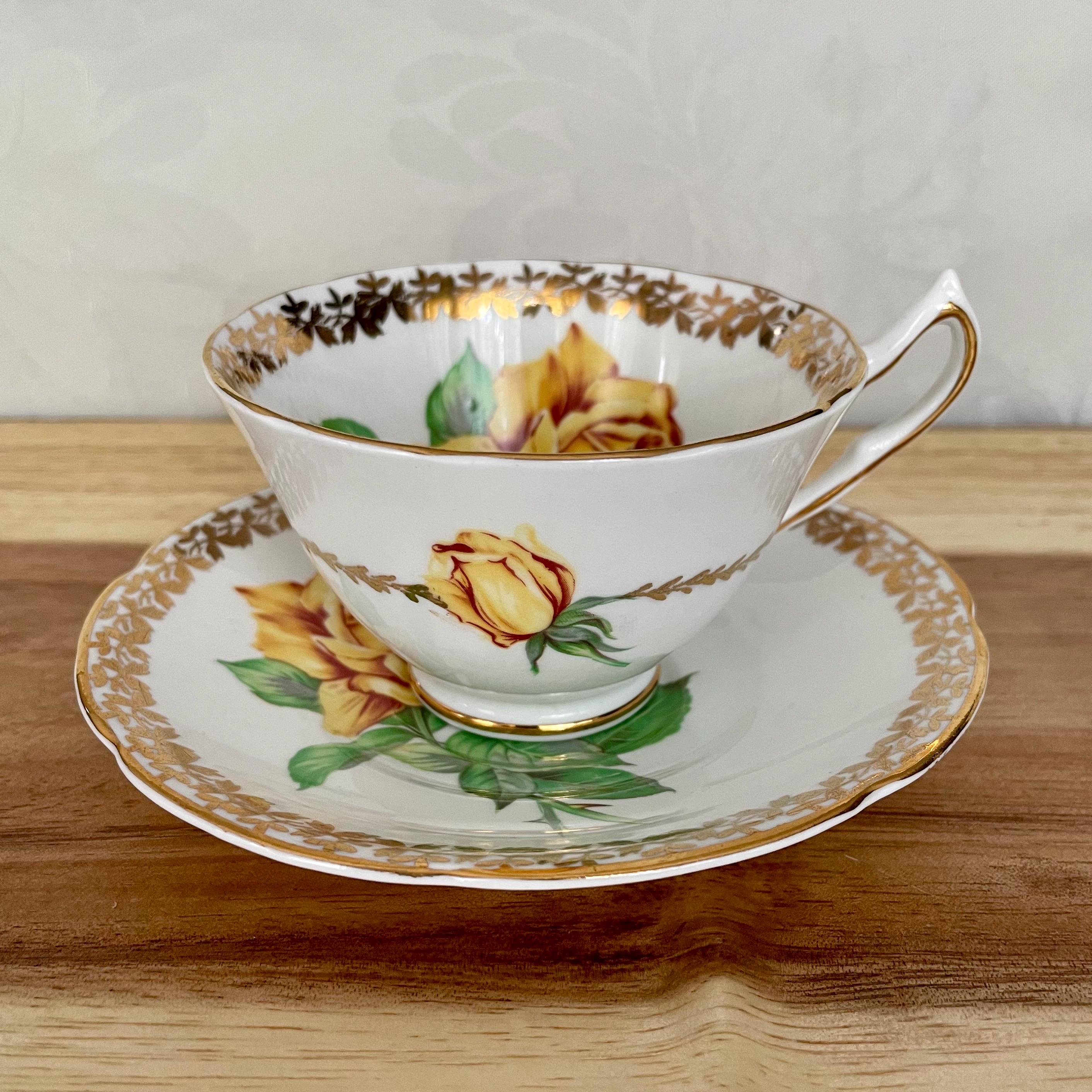 Vintage Collingwood Bone China Cup & Saucer – Select Pink Rose or Golden Rose – England