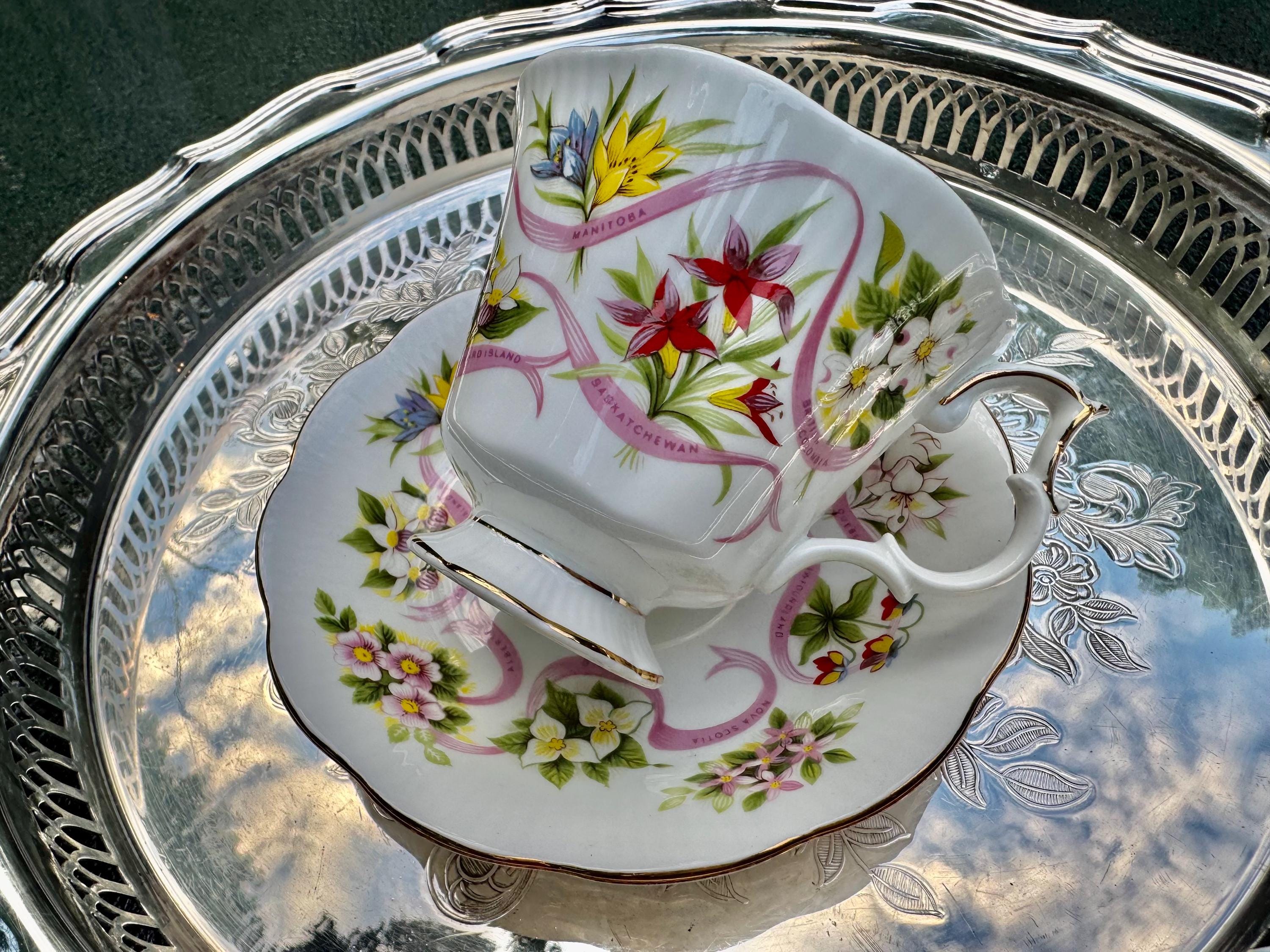 Vintage Royal Albert Teacup & Saucer: "Our Emblems Dear - Canada" Fine Bone China