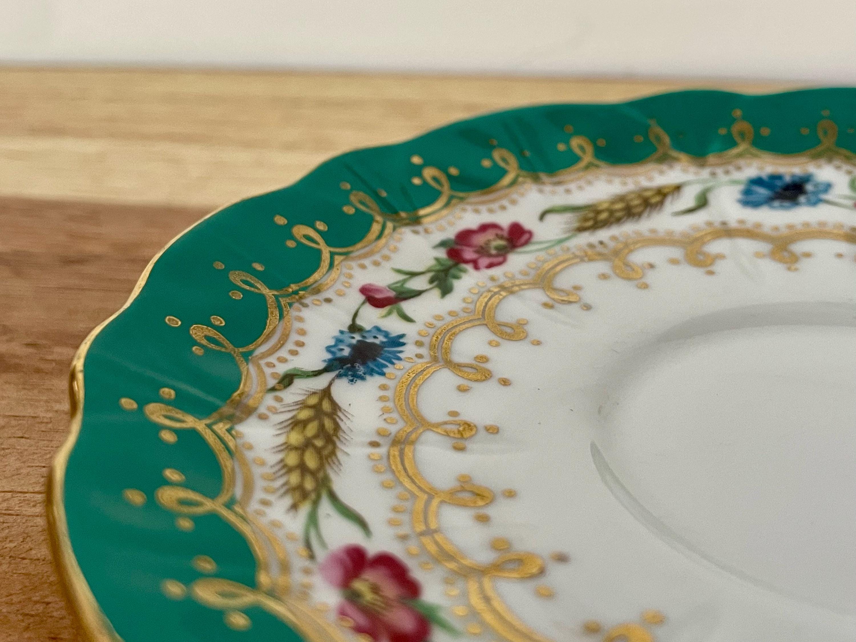 Vintage England Fine Bone China Cup and Saucer: Floral Gold Trim