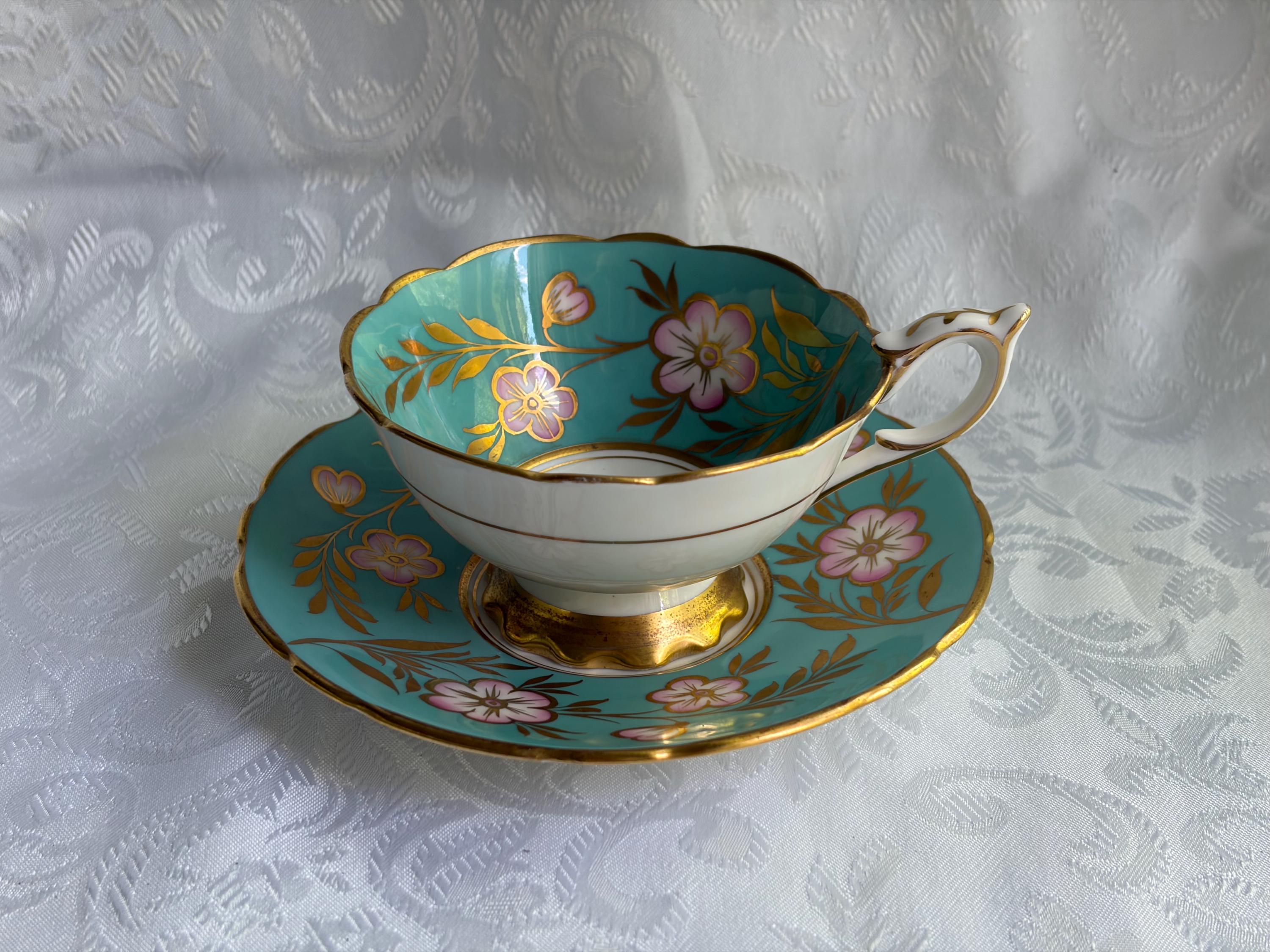 Royal Stafford Bone China Teacup & Saucer Set — Pattern 8506