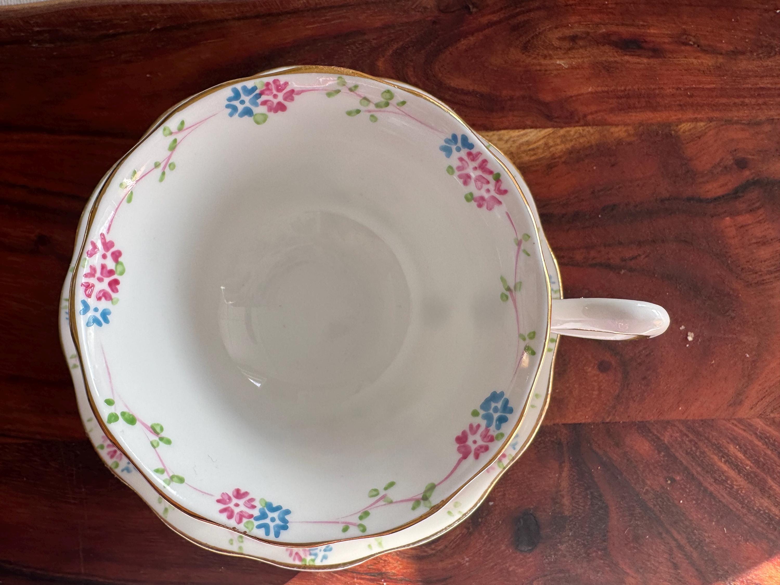 Royal Albert Bone China Teacup & Saucer - Pattern V 2475 - Colorful Swirl Design
