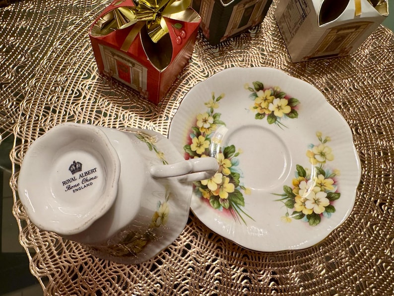 Vintage Royal Albert “Primrose” Teacup and Saucer Set - Elegant Floral Design image 4