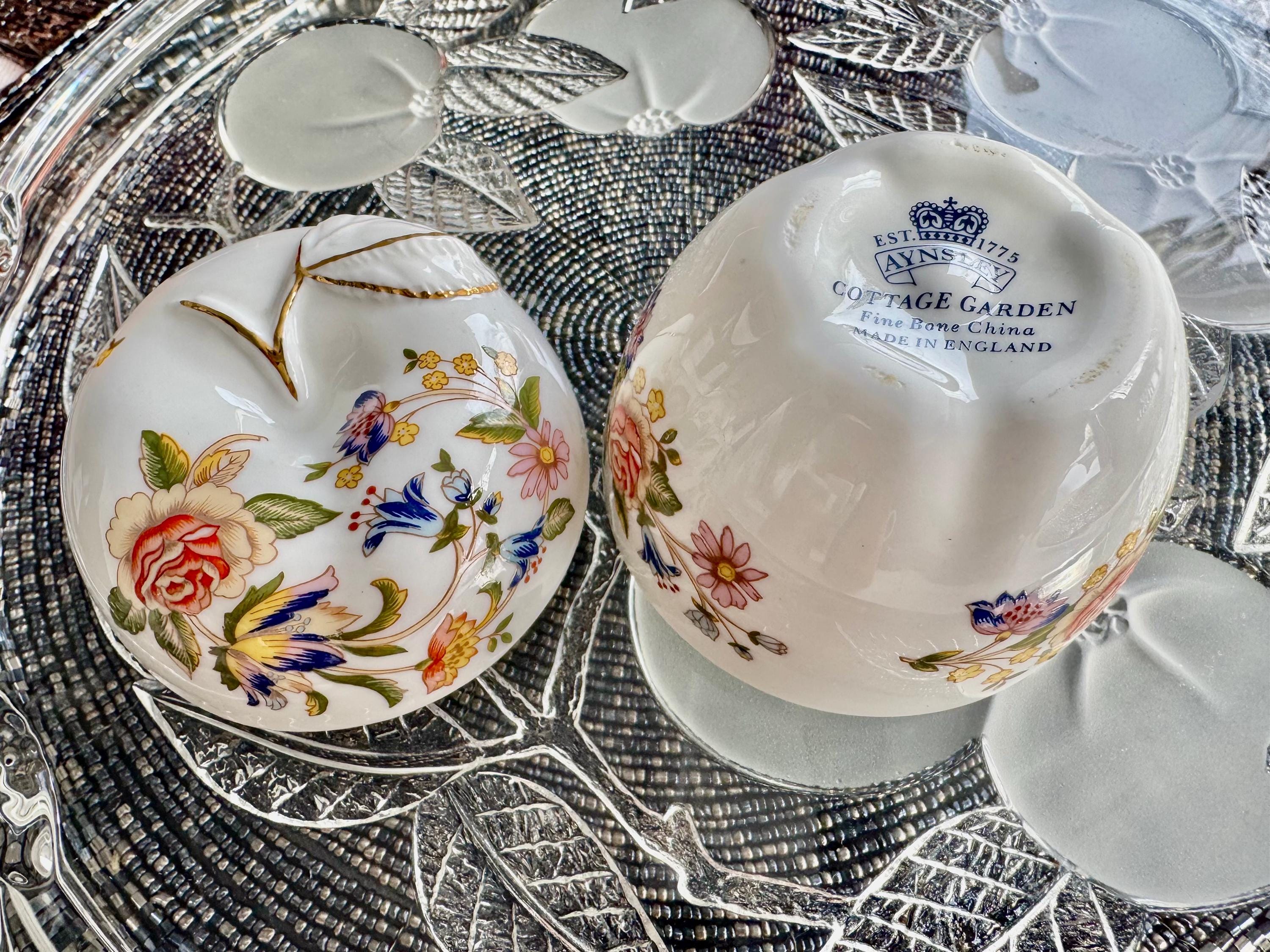 Aynsley Cottage Garden Apple Trinket Dish – Fine Bone China, Made in England