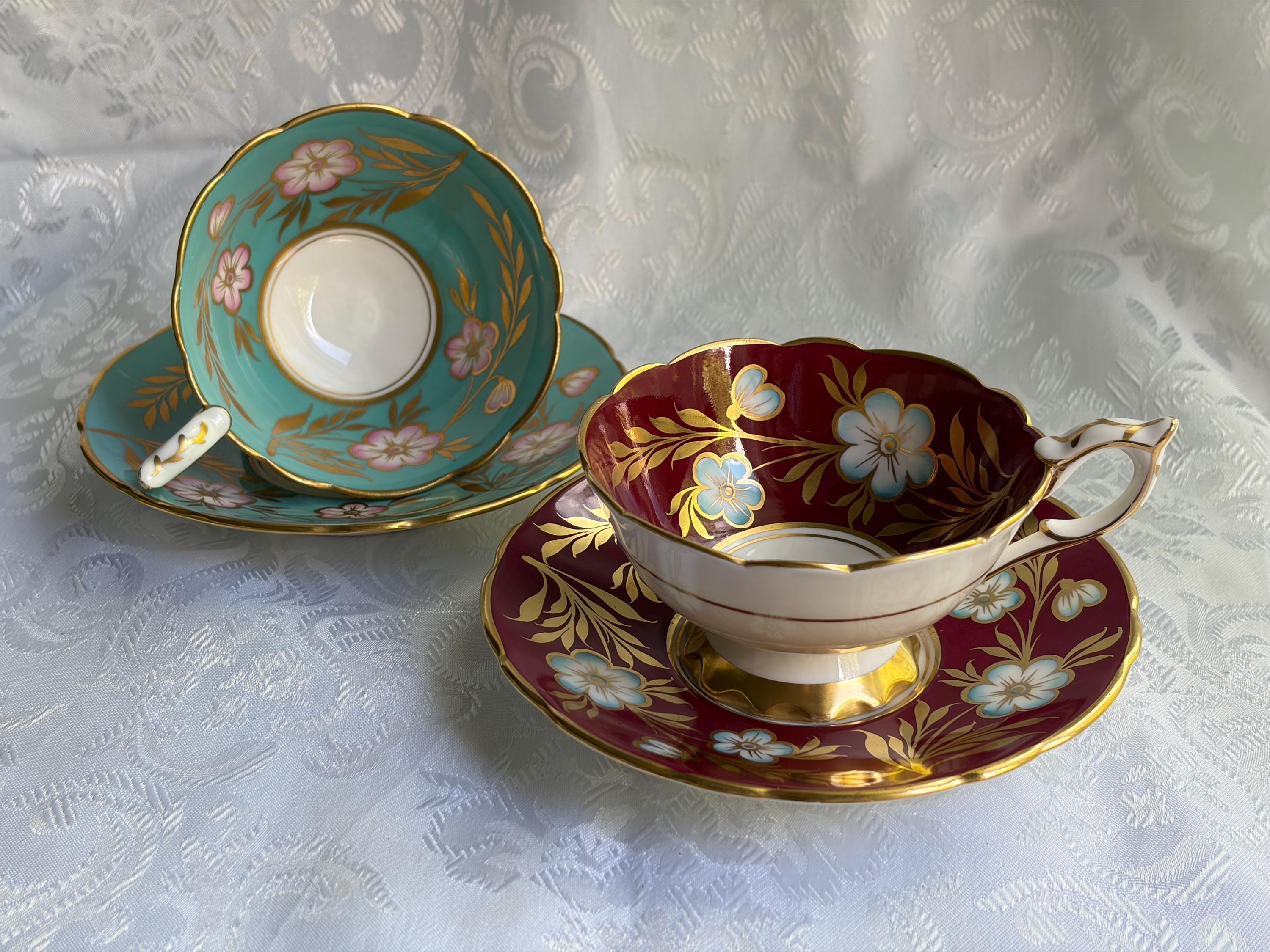 Royal Stafford Bone China Teacup & Saucer Set — Pattern 8506