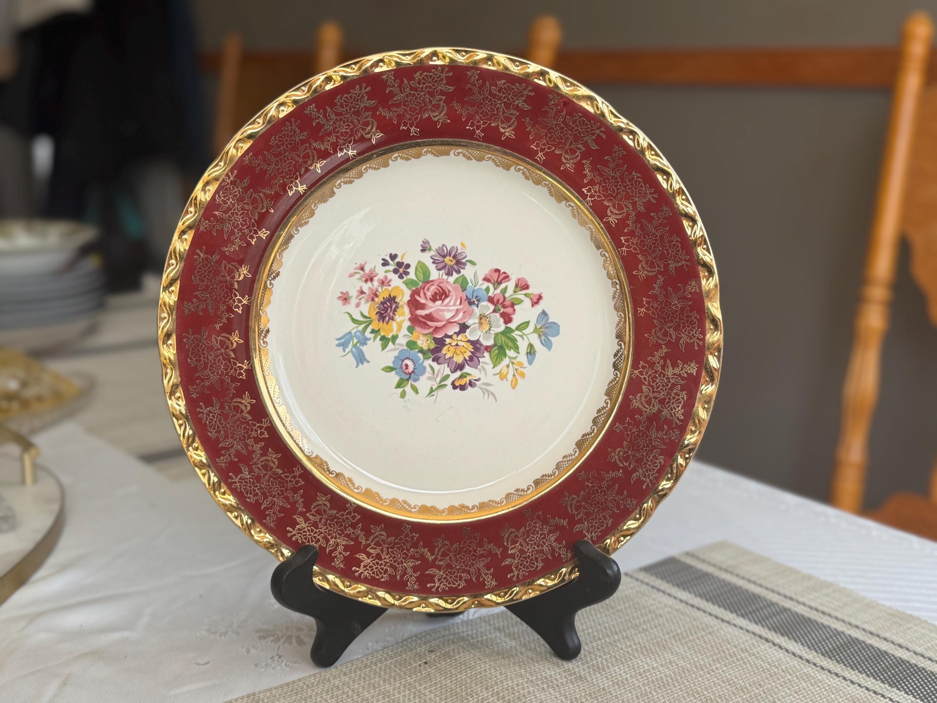 Vintage Royal Falcon Ware Weatherby Hanley England Floral Dinner Size Plate