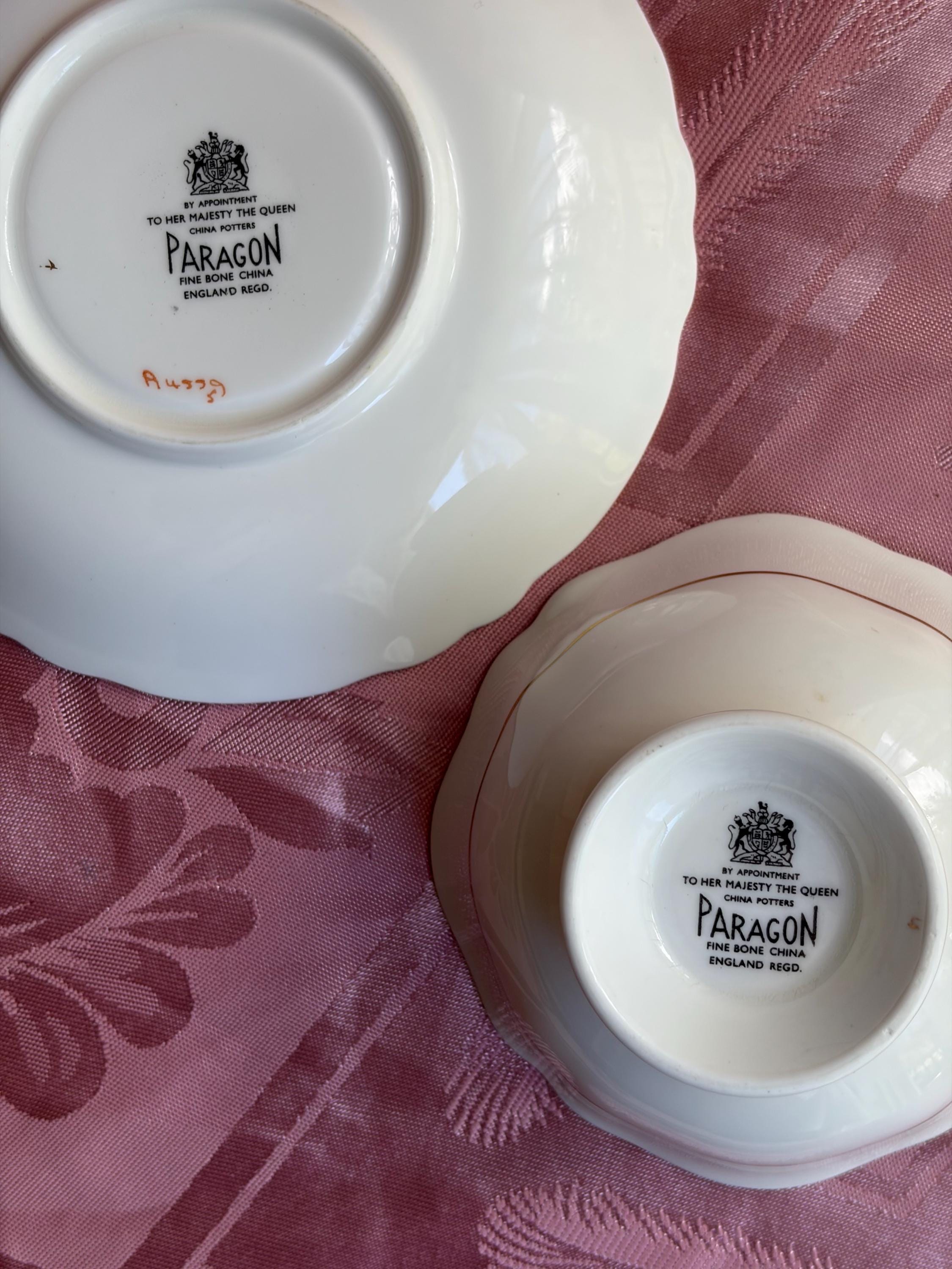 Vintage Paragon Bone China Teacup & Saucer – Elegant Gold Filigree – Made in England