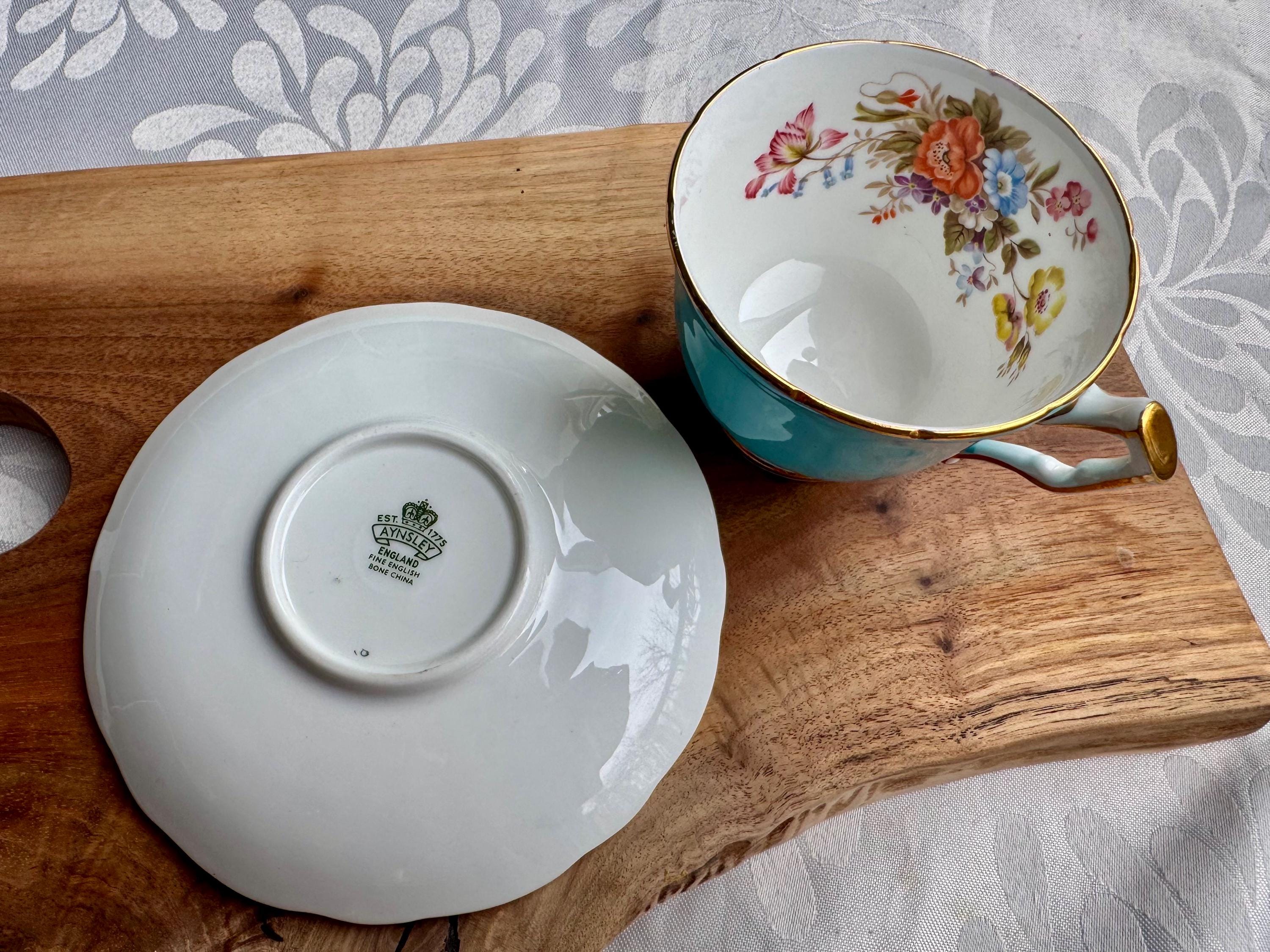 Vintage Aynsley Robin’s Egg Blue Teacup & Saucer – Pattern 2942 – Made in England