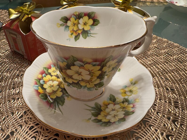 Vintage Royal Albert “Primrose” Teacup and Saucer Set - Elegant Floral Design image 9