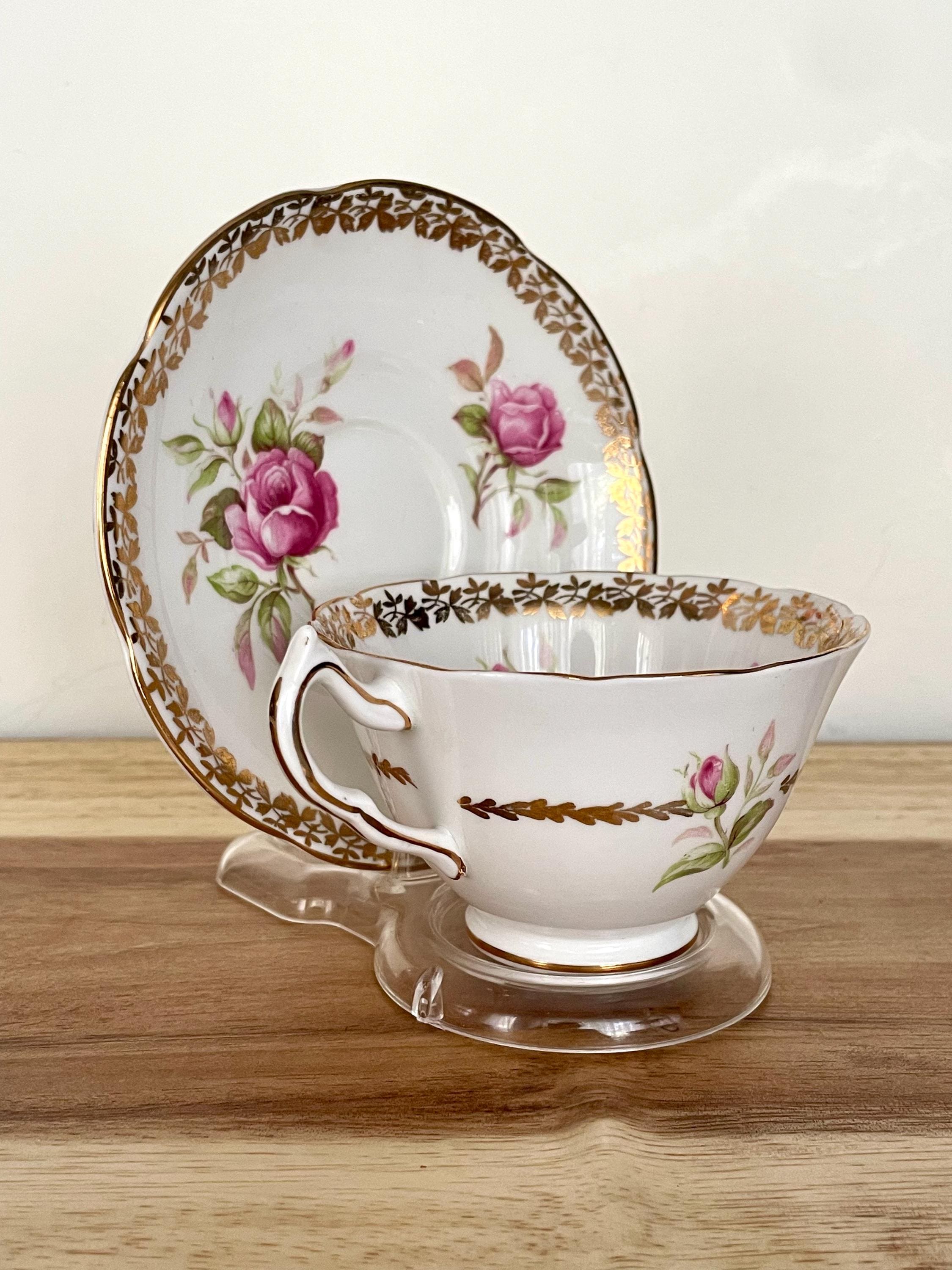Vintage Collingwood Bone China Cup & Saucer – Select Pink Rose or Golden Rose – England