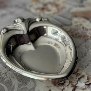 Vintage Viking Plate Silverplate Wedding Rings Heart-Shaped Trinket Dish – Made in Canada image 9