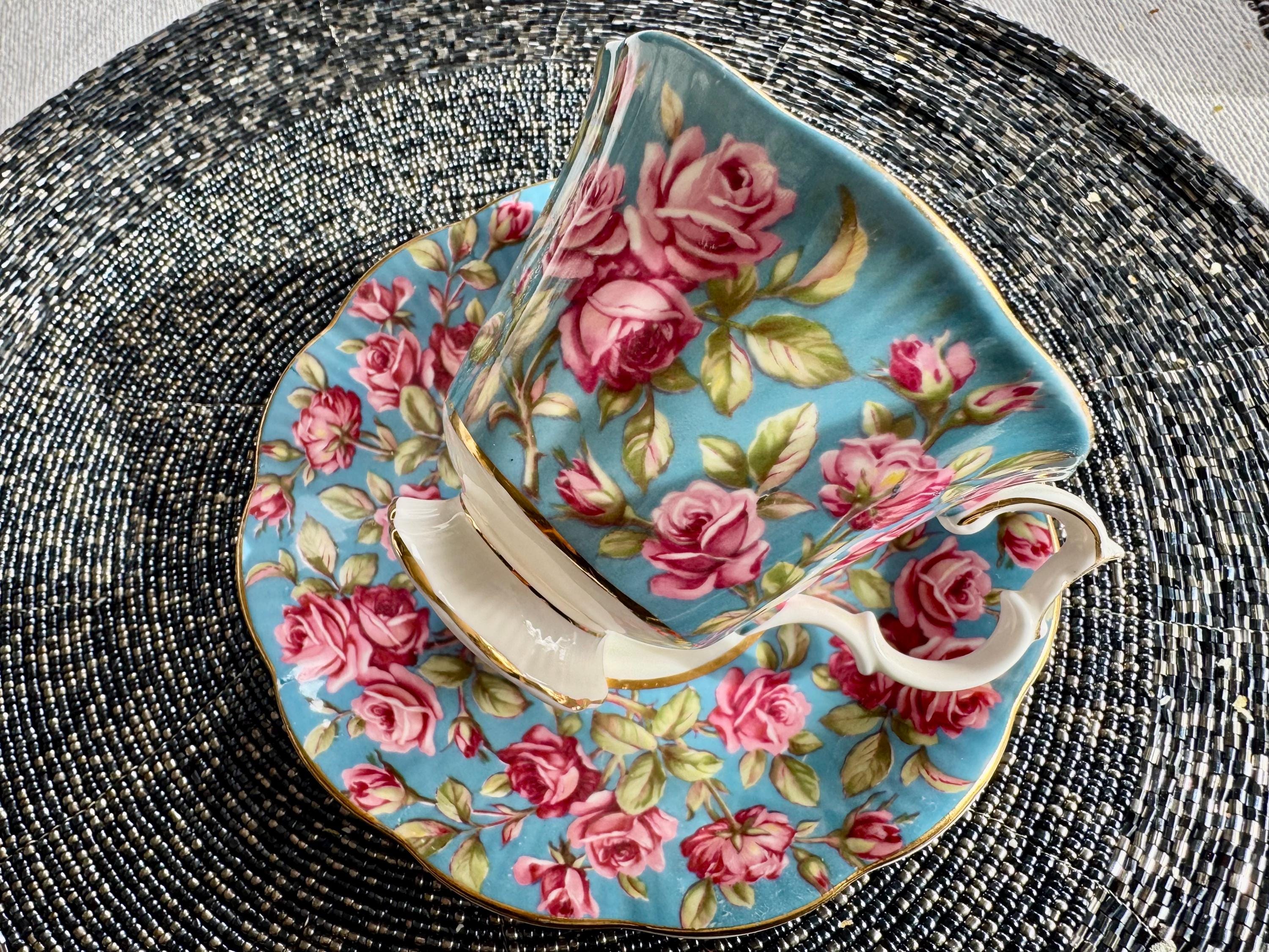 Royal Albert Merrie England Series “Harewood” Teacup & Saucer – Made in England