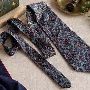 Vintage Club International by Tip Top 100% Seide Paisley Krawatte - Hergestellt in Kanada Bild 1