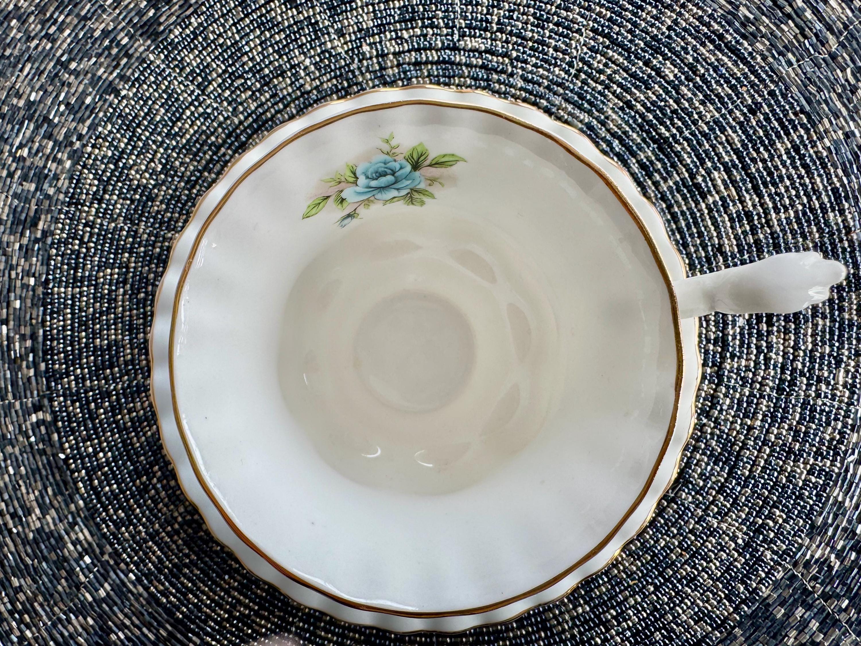Vintage Royal Albert “Blue Roses” Bone China Teacup & Saucer – Made in England