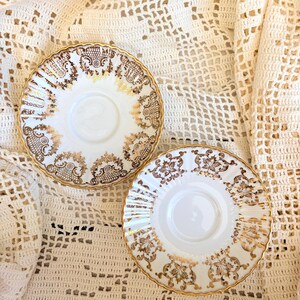 Vintage Paragon Fine Bone China Teacup Saucer Set – Gold England Tea Service image 6