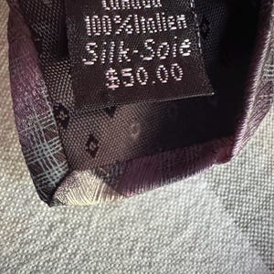 Vintage Tiziano Milano Sidenslips – Plommon Geometrisk Designer Herrslips Neckwear Kanada bild 3