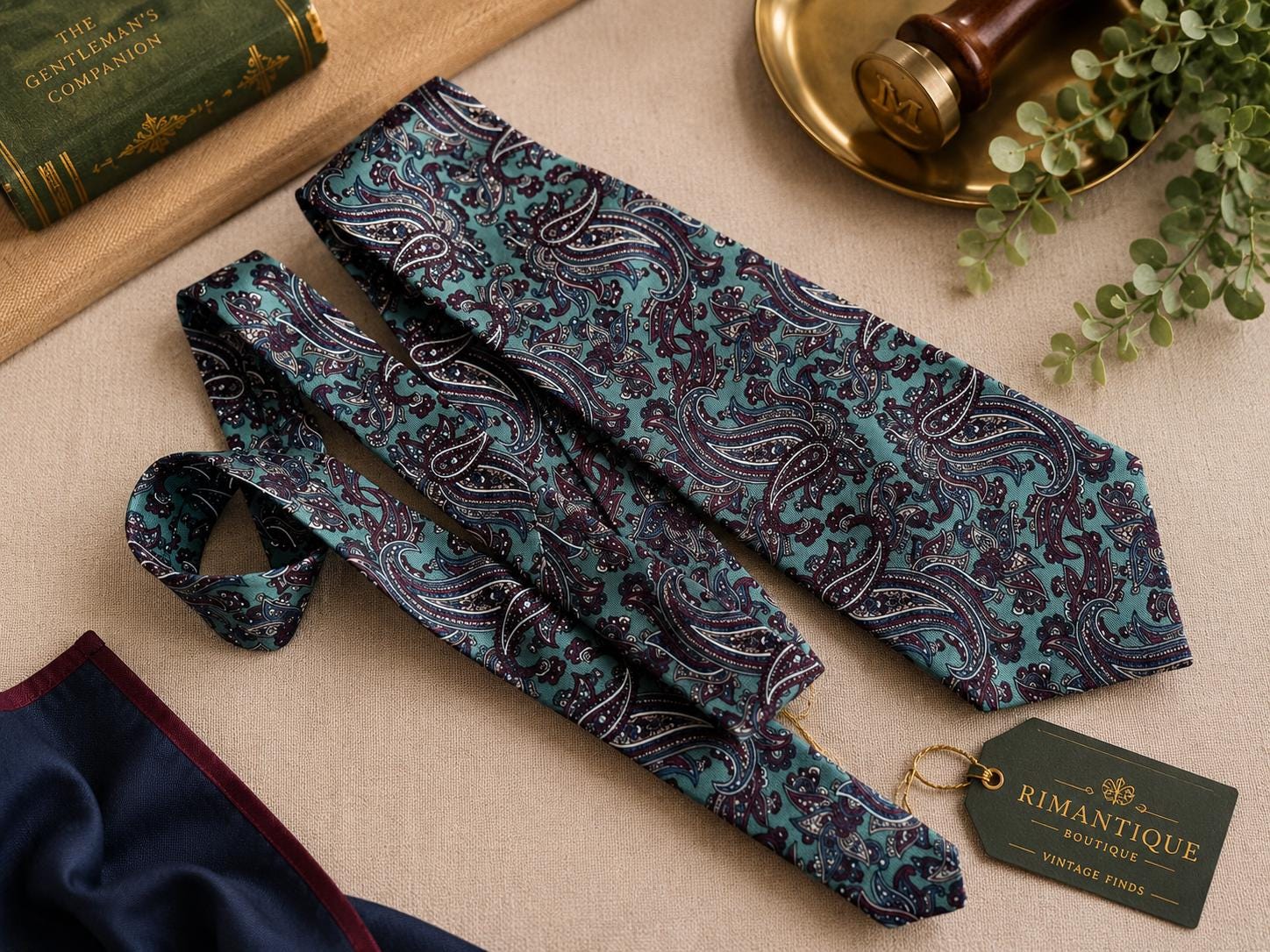 Vintage Club International by Tip Top 100% Silk Paisley Necktie – Made in Canada