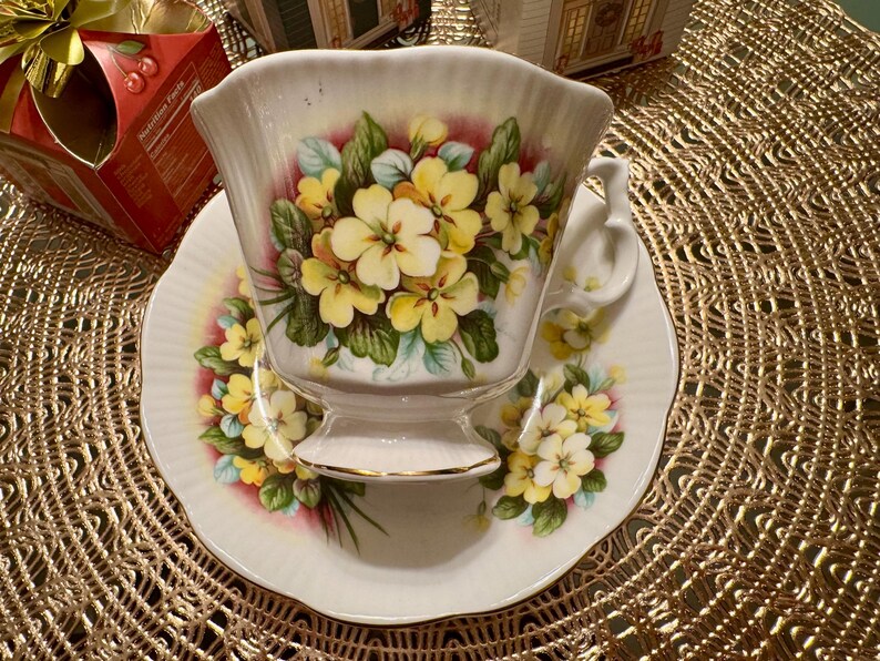Vintage Royal Albert “Primrose” Teacup and Saucer Set - Elegant Floral Design image 3