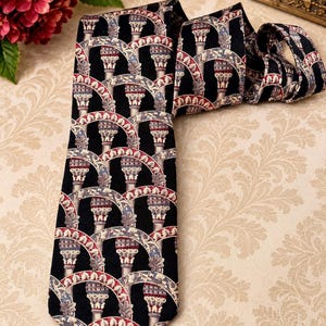 Vintage Christian Dior Monsieur 100% Silk Tie – Architectural Column Pattern – Made in Canada – Designer Necktie bild 1