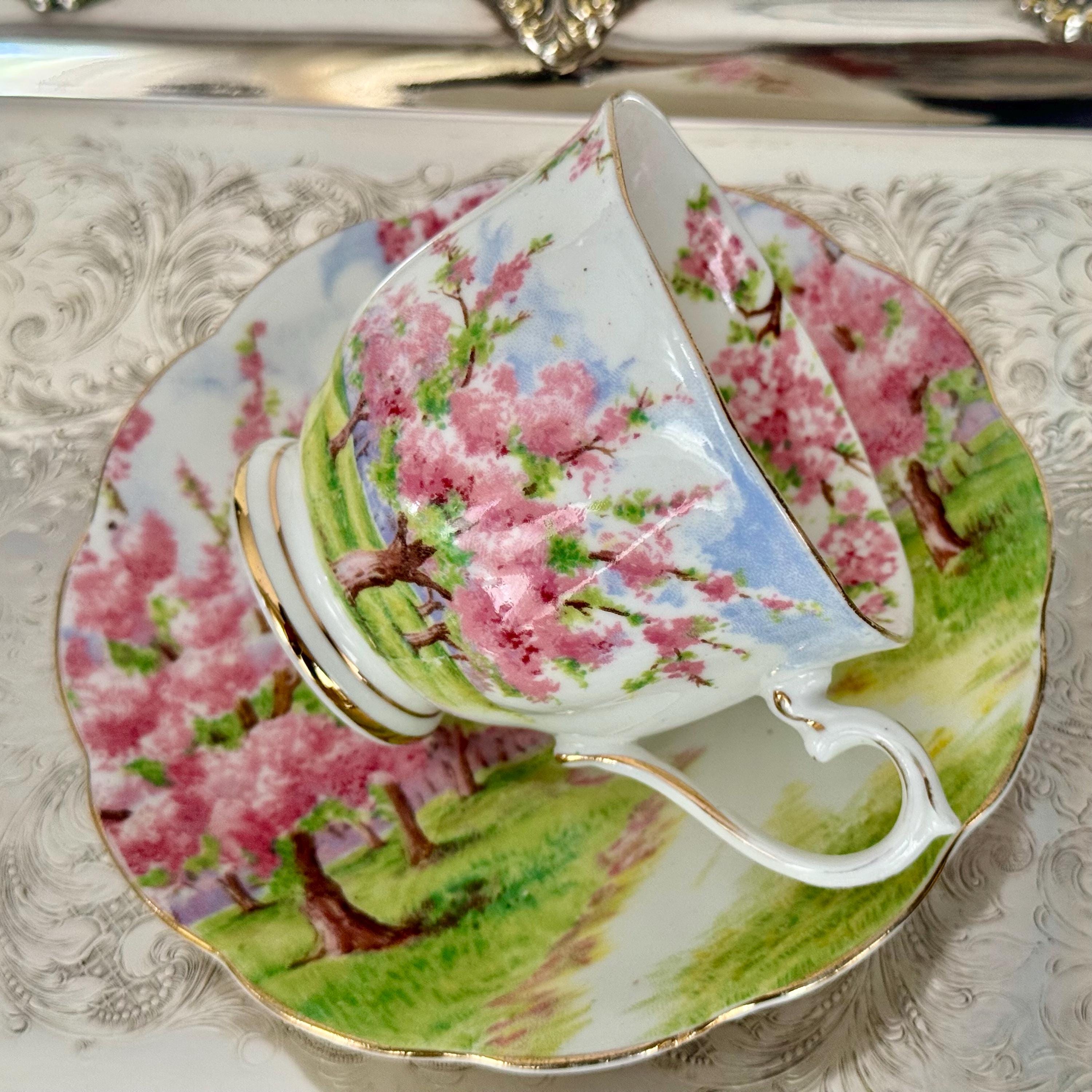Vintage Royal Albert Teacup & Saucer: Blossom Time Bone China, Made in England