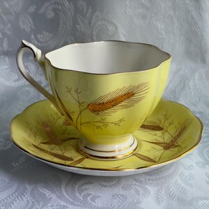 Queen Anne Fine Bone China Teacup Saucer – Wheat Pattern, Made England bild 13