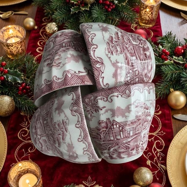 Churchill England dinnerware set - 'The Brook' in Pink