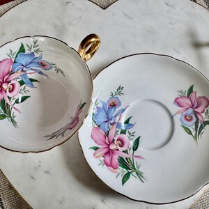Rare Shelley England Teacup & Saucer – Pattern T2384 – Warwick Shape – Gold Trim – 1945–1966 bild 10