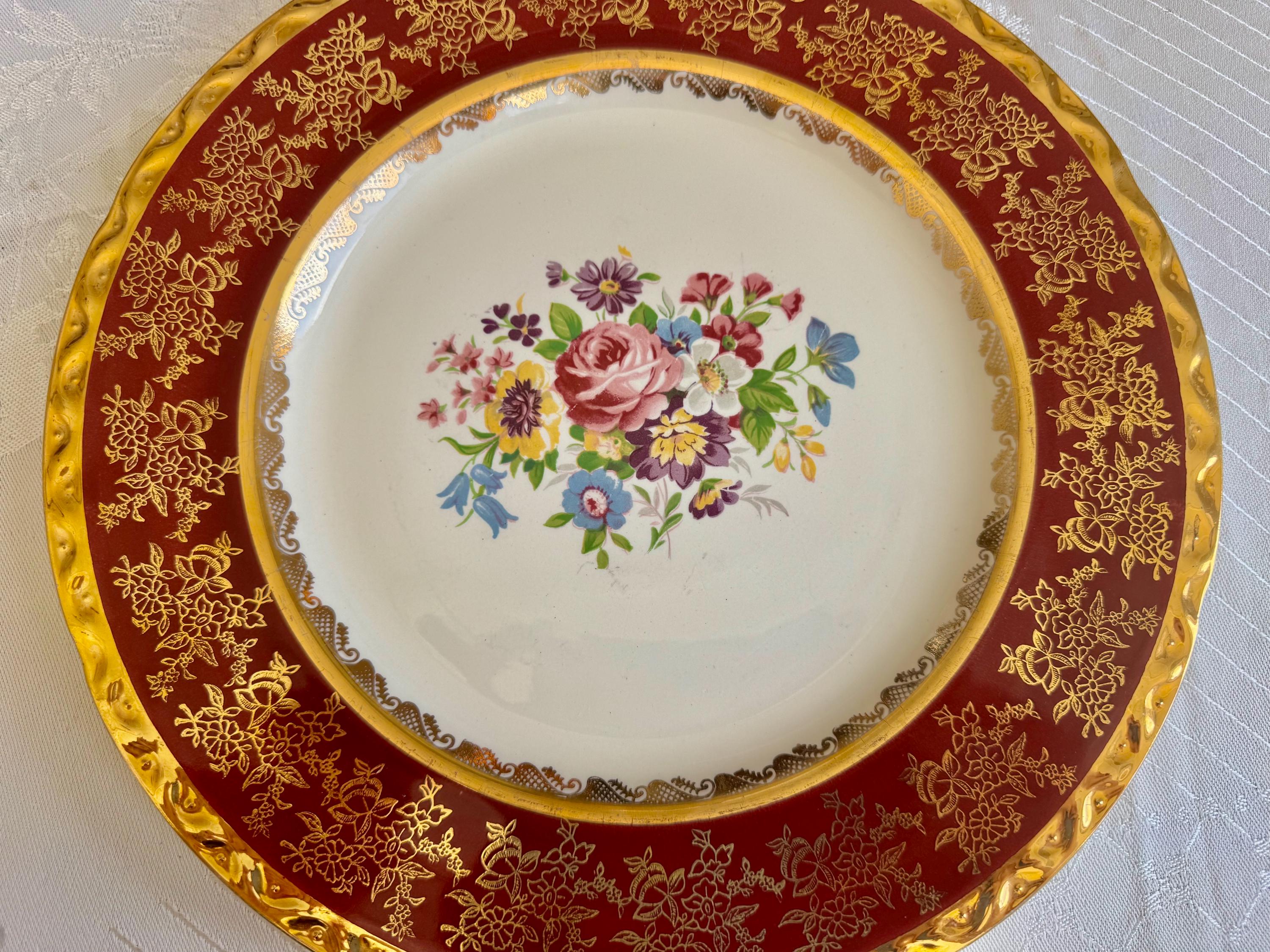 Vintage Royal Falcon Ware Weatherby Hanley England Floral Dinner Size Plate