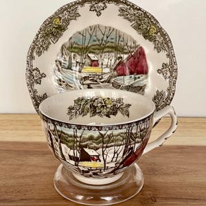 Johnson Bros “The Friendly Village – The Ice House” Cup & Saucer – Made in England