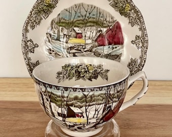 Johnson Bros “The Friendly Village – The Ice House” Cup & Saucer – Made in England