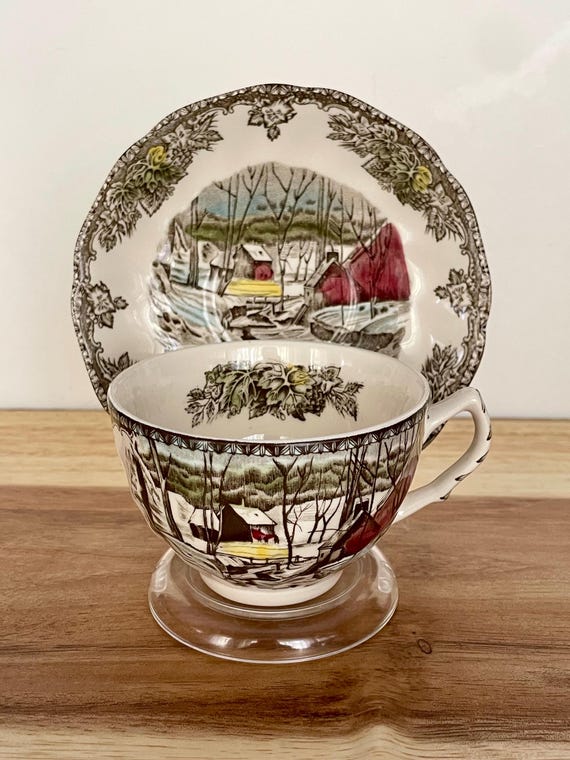 Johnson Bros “The Friendly Village – The Ice House” Cup & Saucer – Made in England