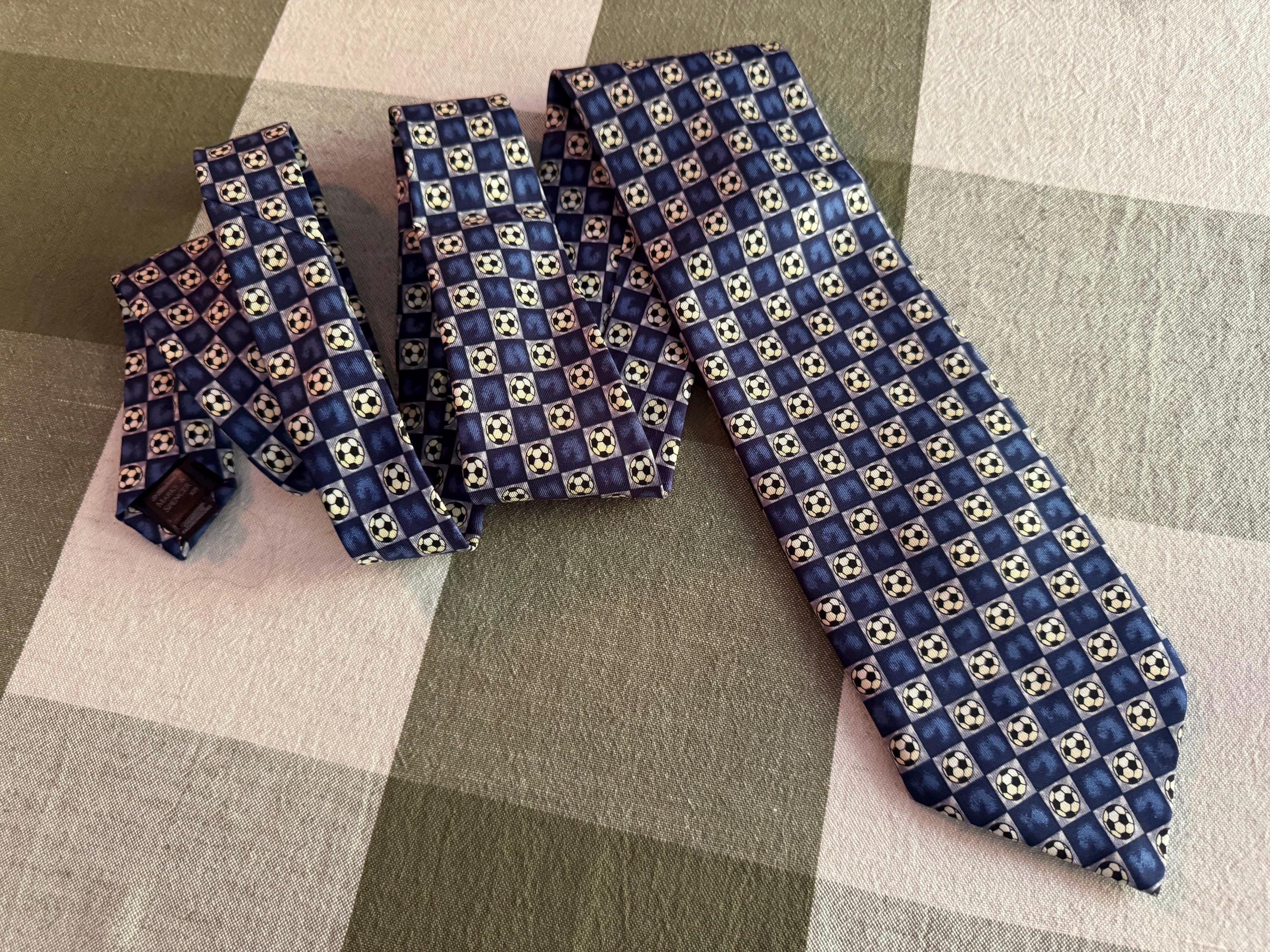 Vintage Pure Silk Soccer Ball Tie – Marks & Spencer UK Football Soccer Necktie